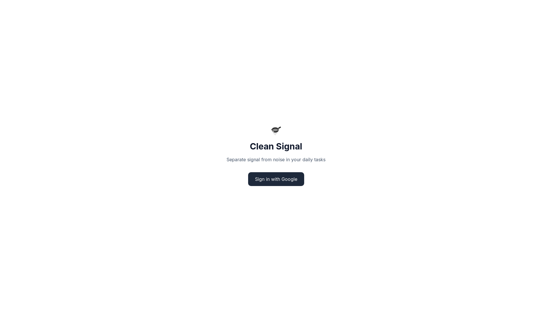 website screenshot of https://thecleansignal.com/