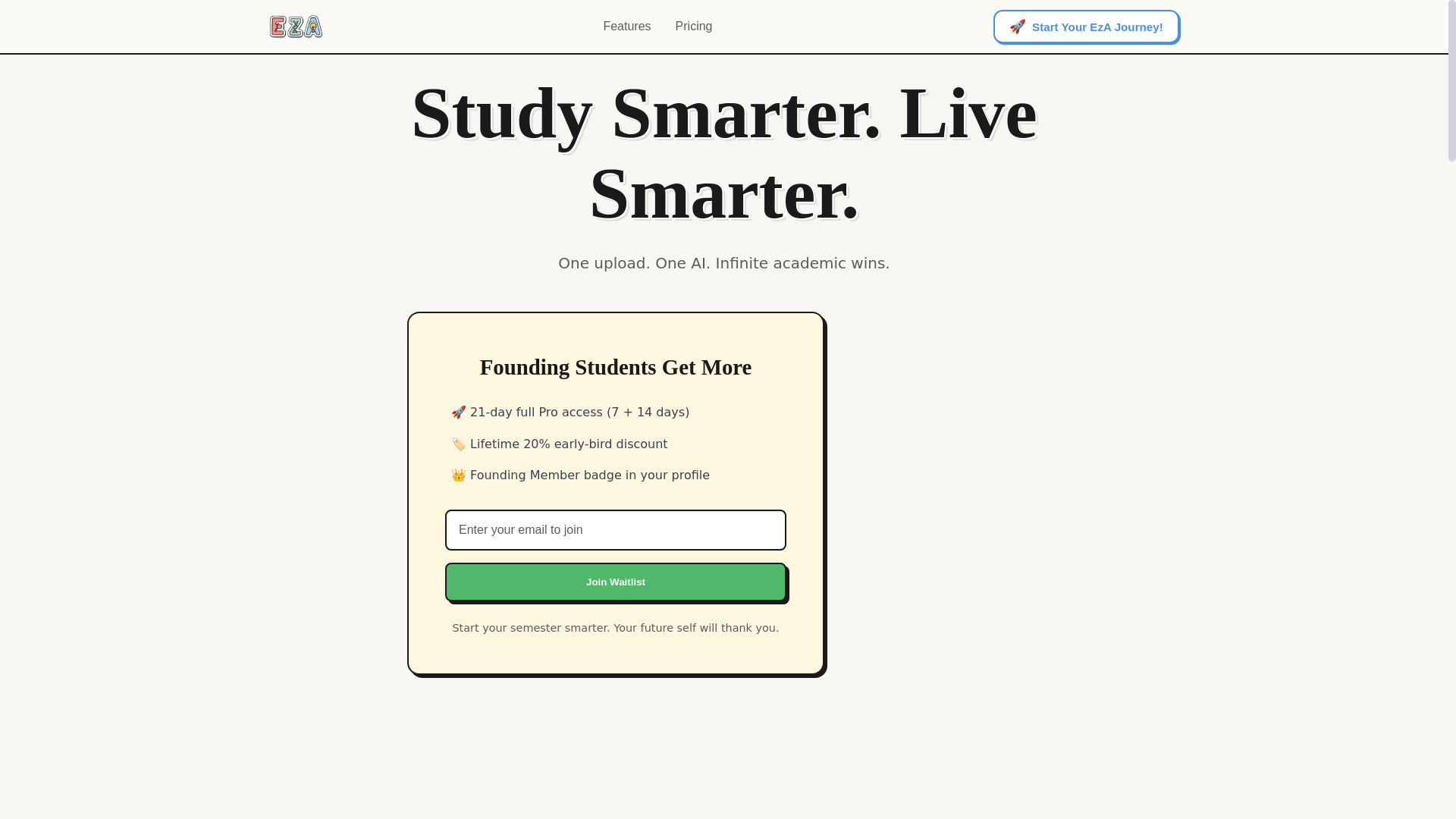 website screenshot of https://ezastudy.com/