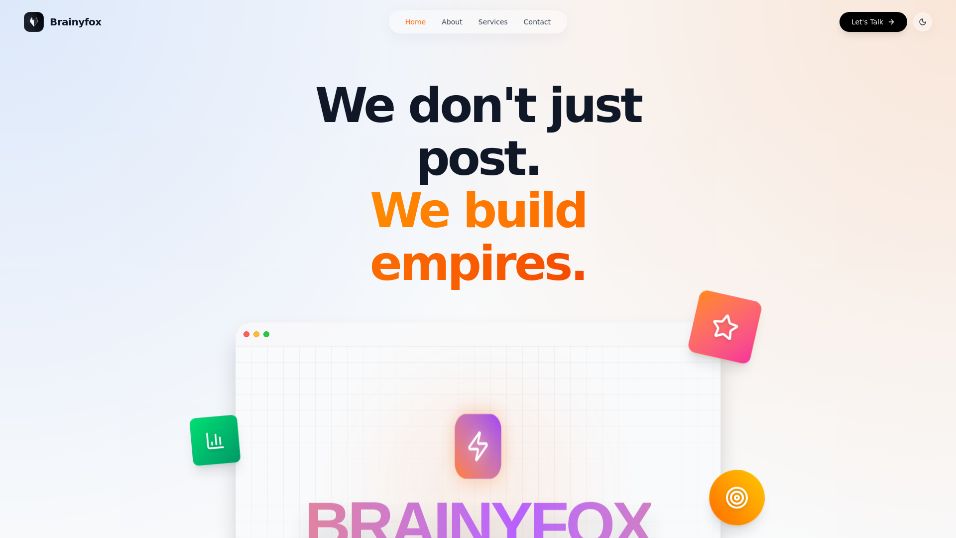 website screenshot of https://brainyfox.studio/