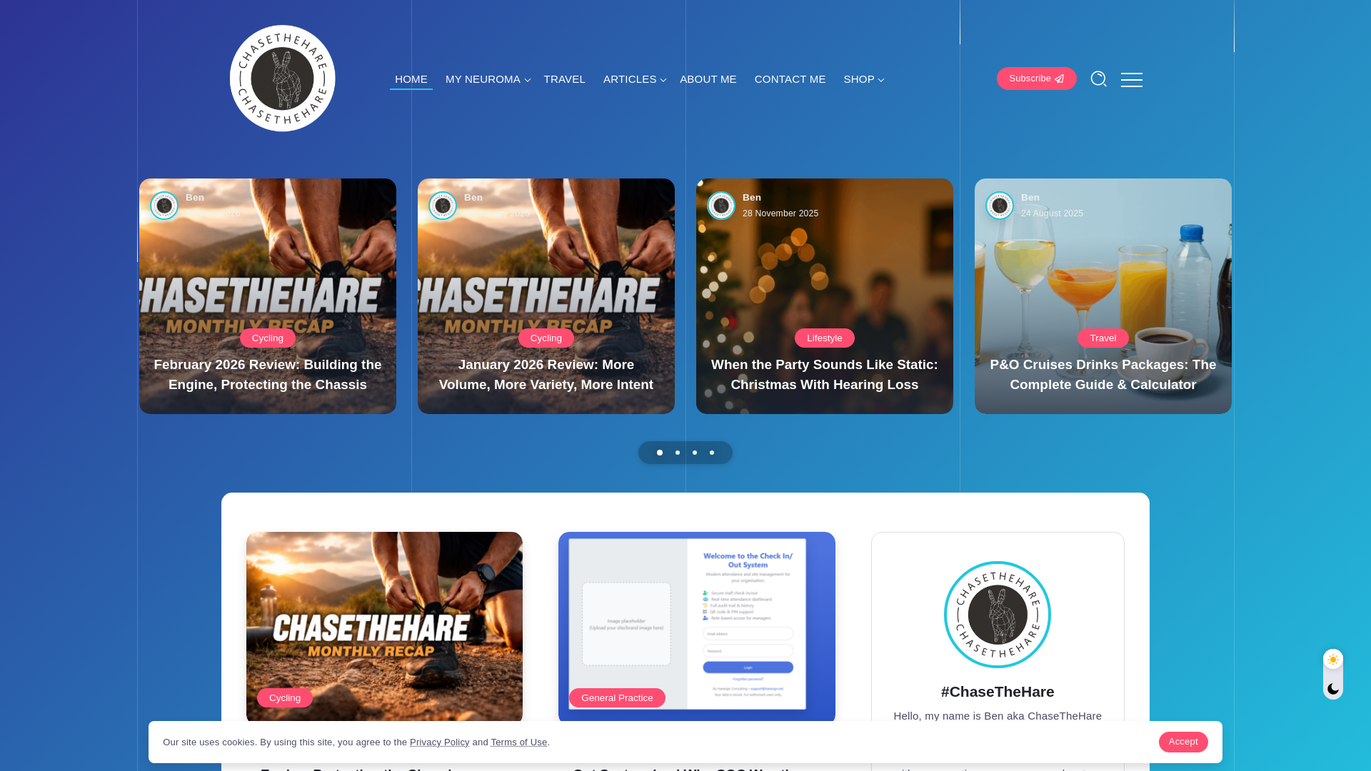 website screenshot of https://chasethehare.com/