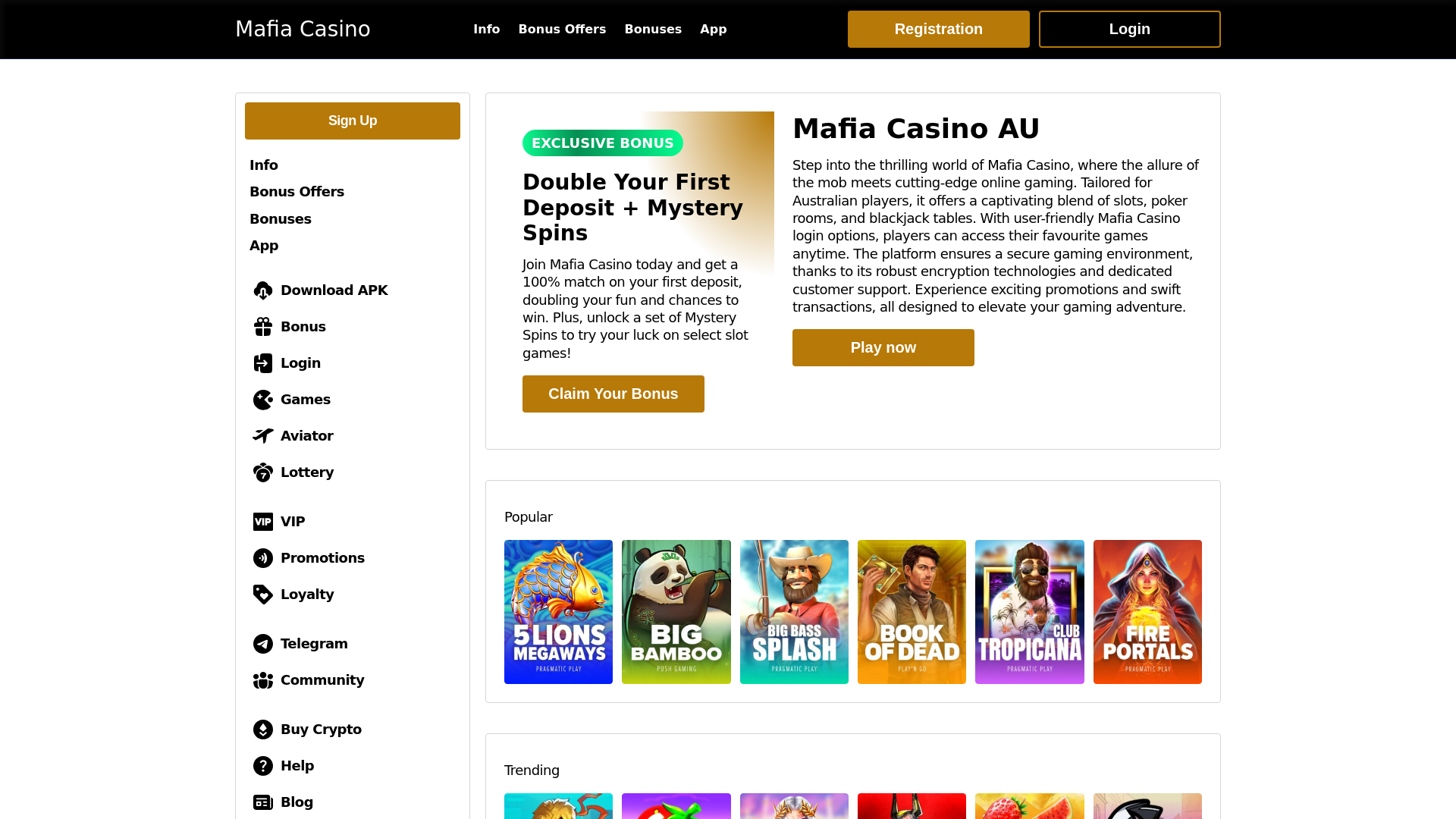 website screenshot of https://mafia-casinoau-net.pages.dev/
