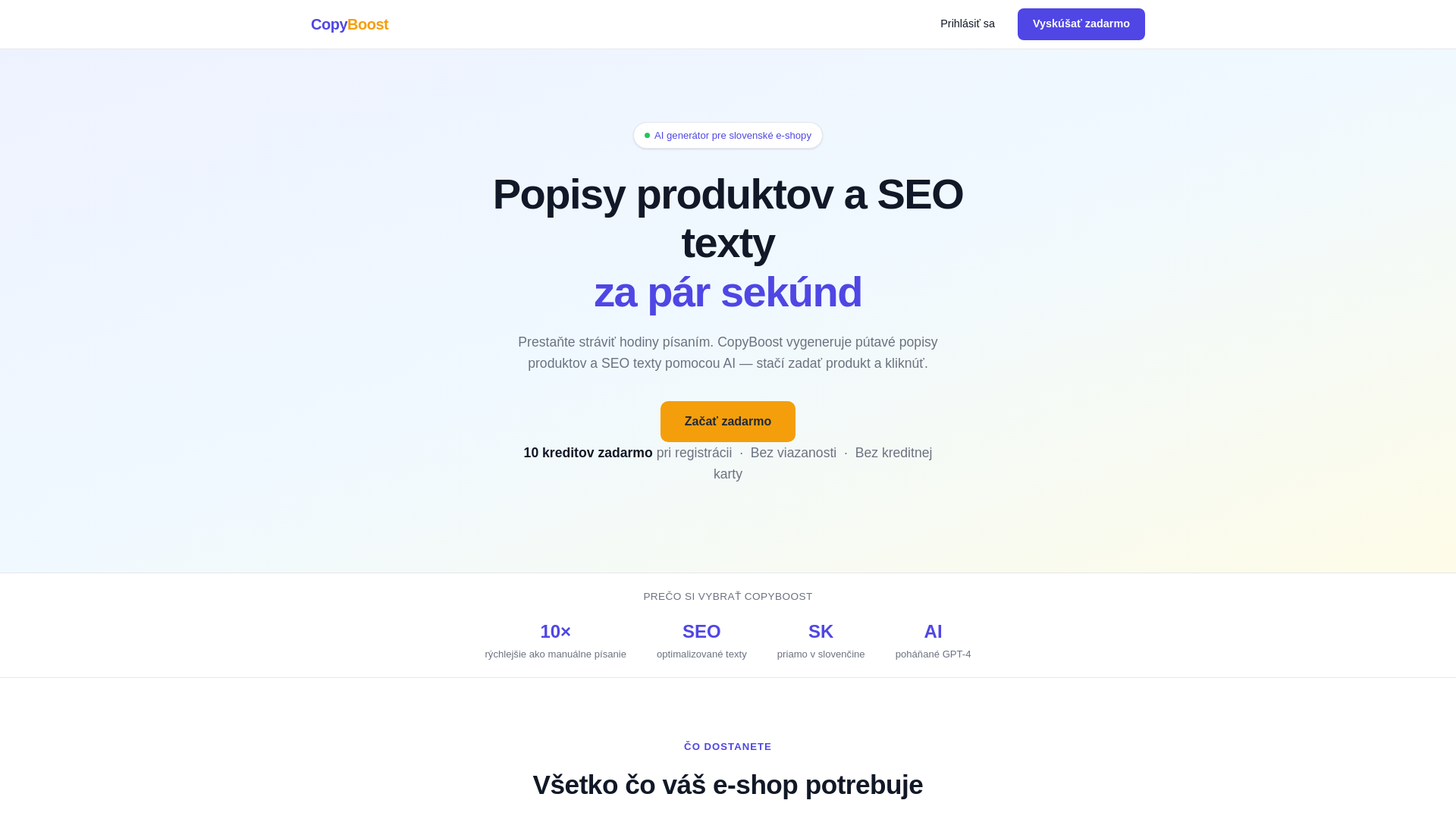 website screenshot of https://copyboost.sk/