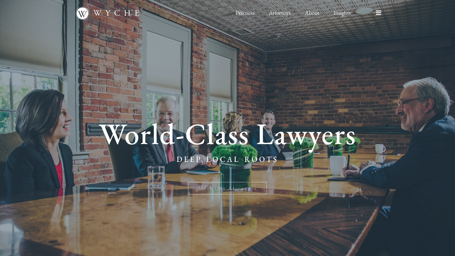 website screenshot of https://www.wyche.com/