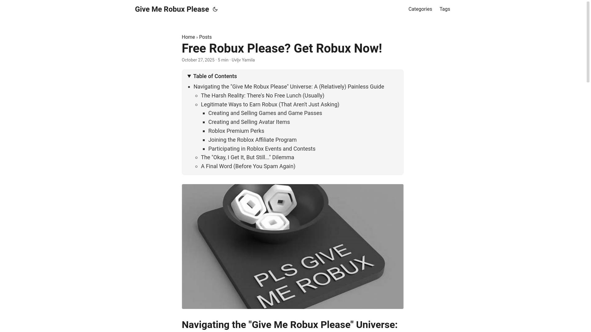 website screenshot of https://give-me-robux-please.pages.dev/