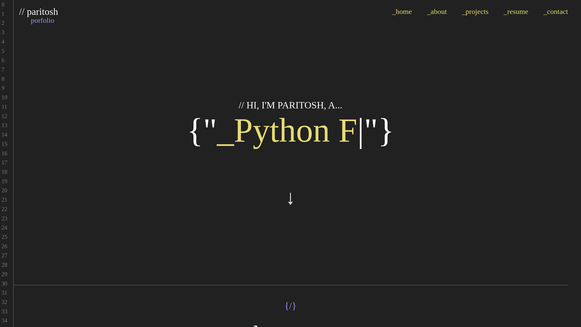 website screenshot of https://paritoshpalai.in