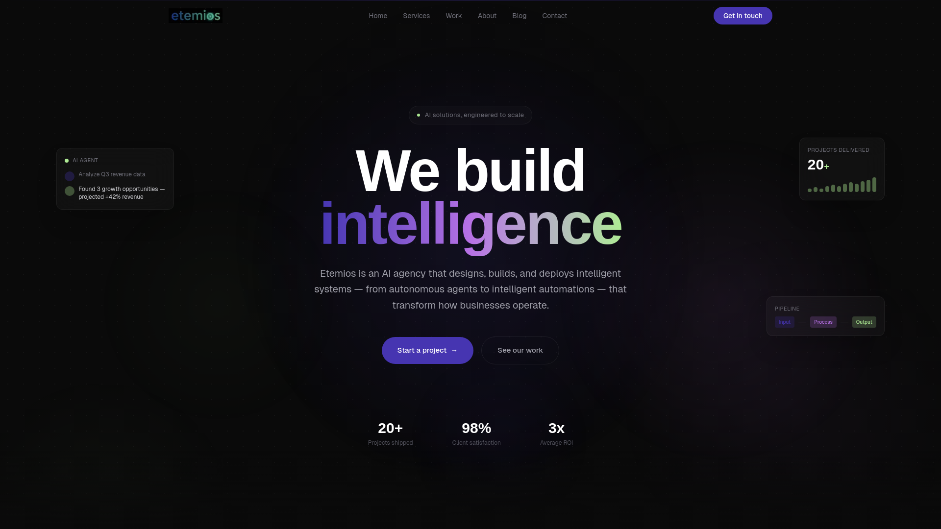 website screenshot of https://etemios.com