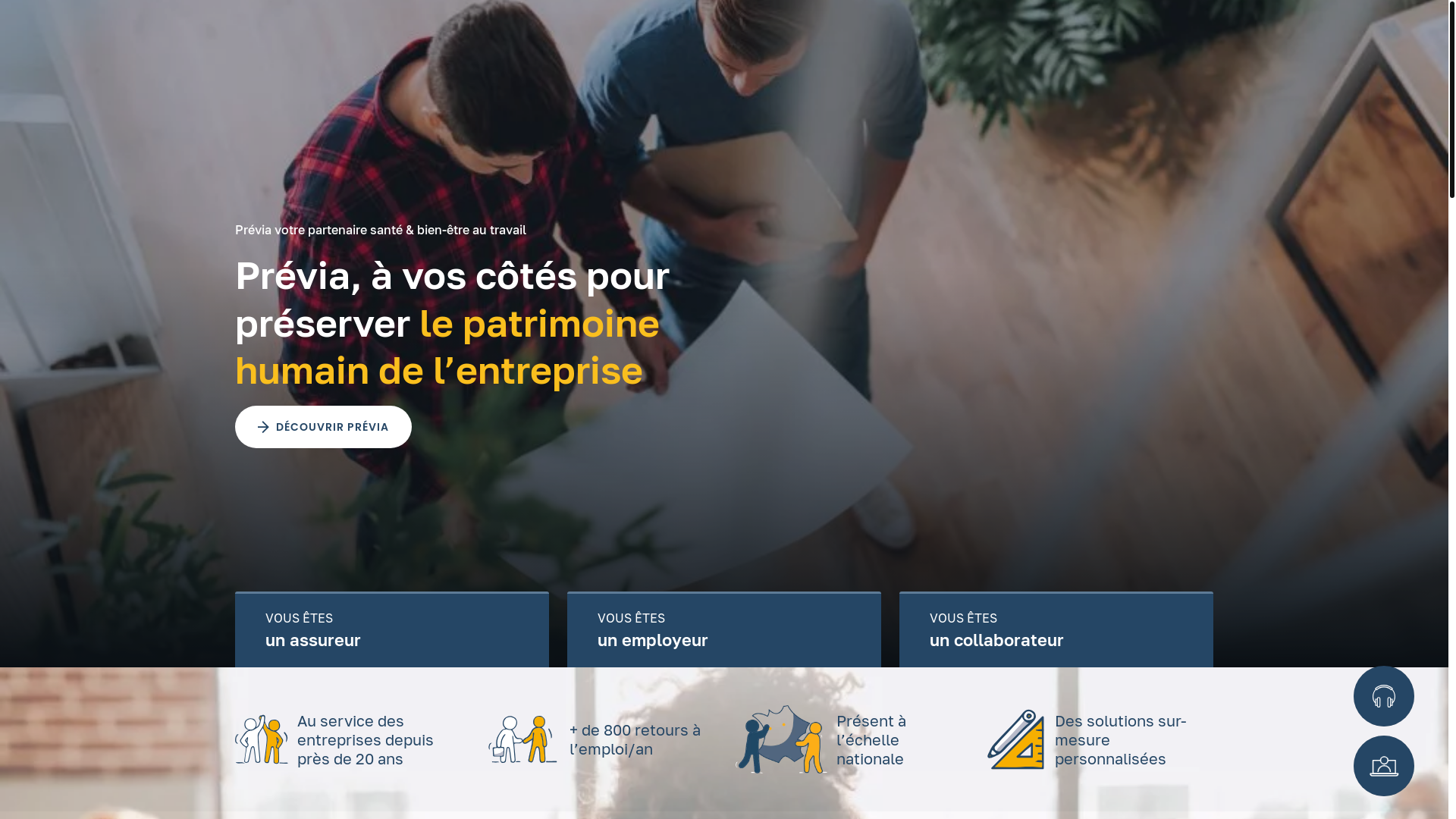 website screenshot of https://accompagnementprevia.com/