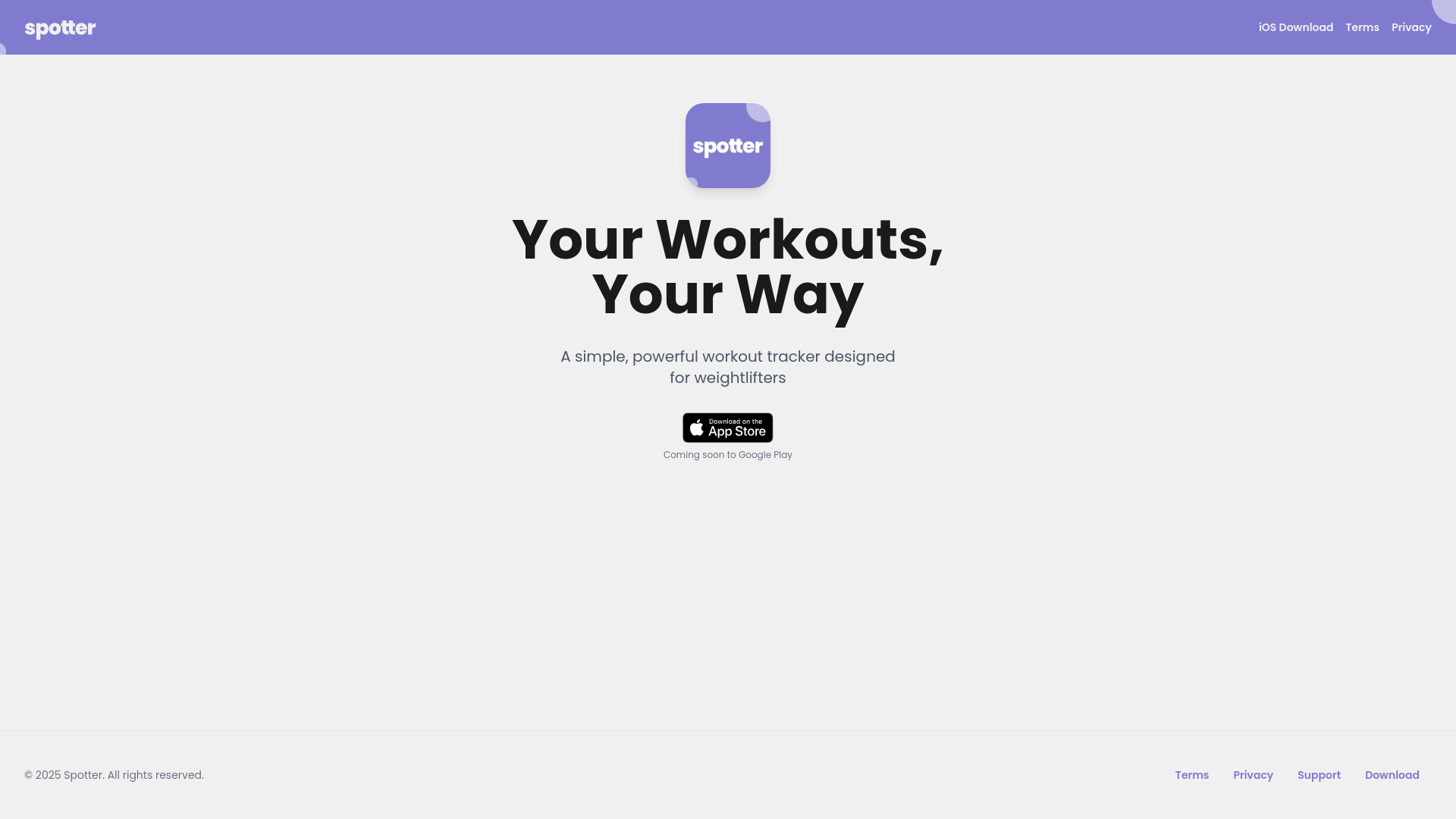 website screenshot of https://spotterlog.app/