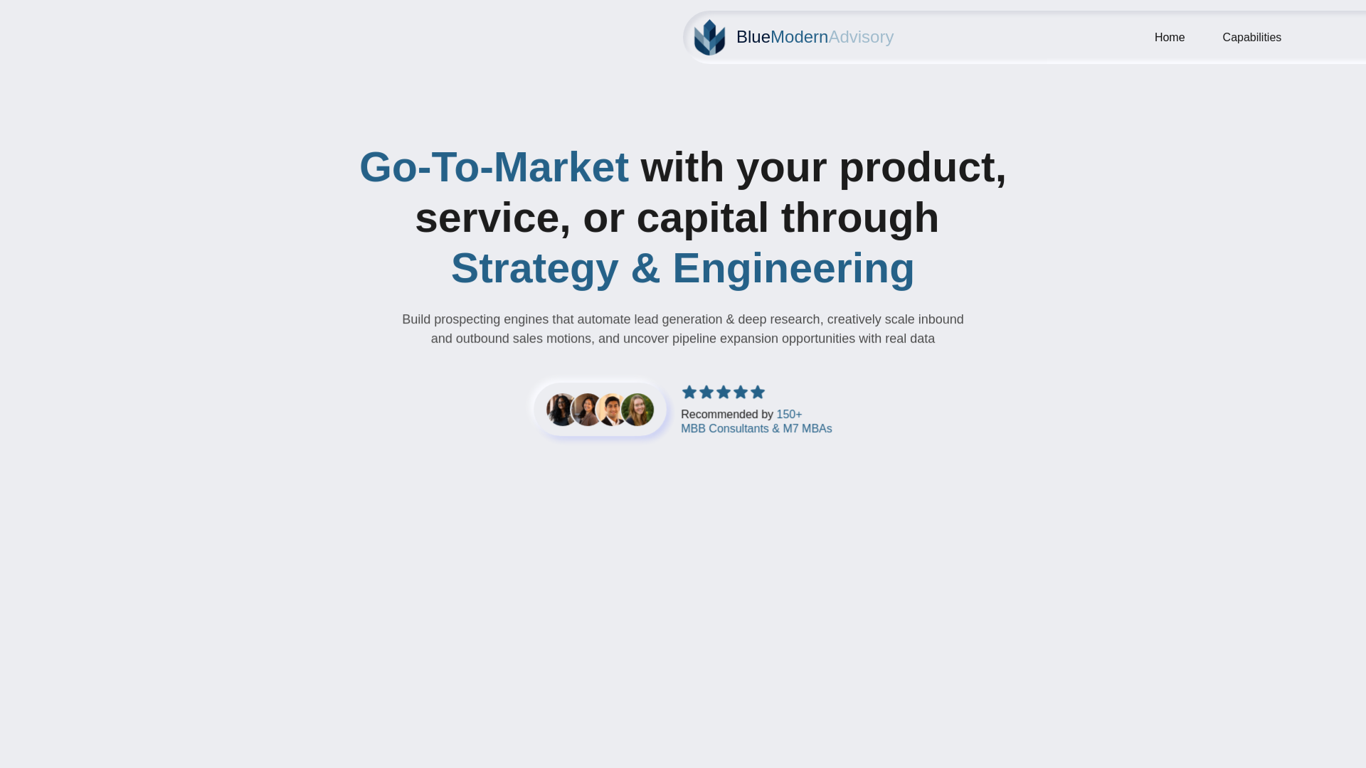 website screenshot of https://bluemodernteam.com/