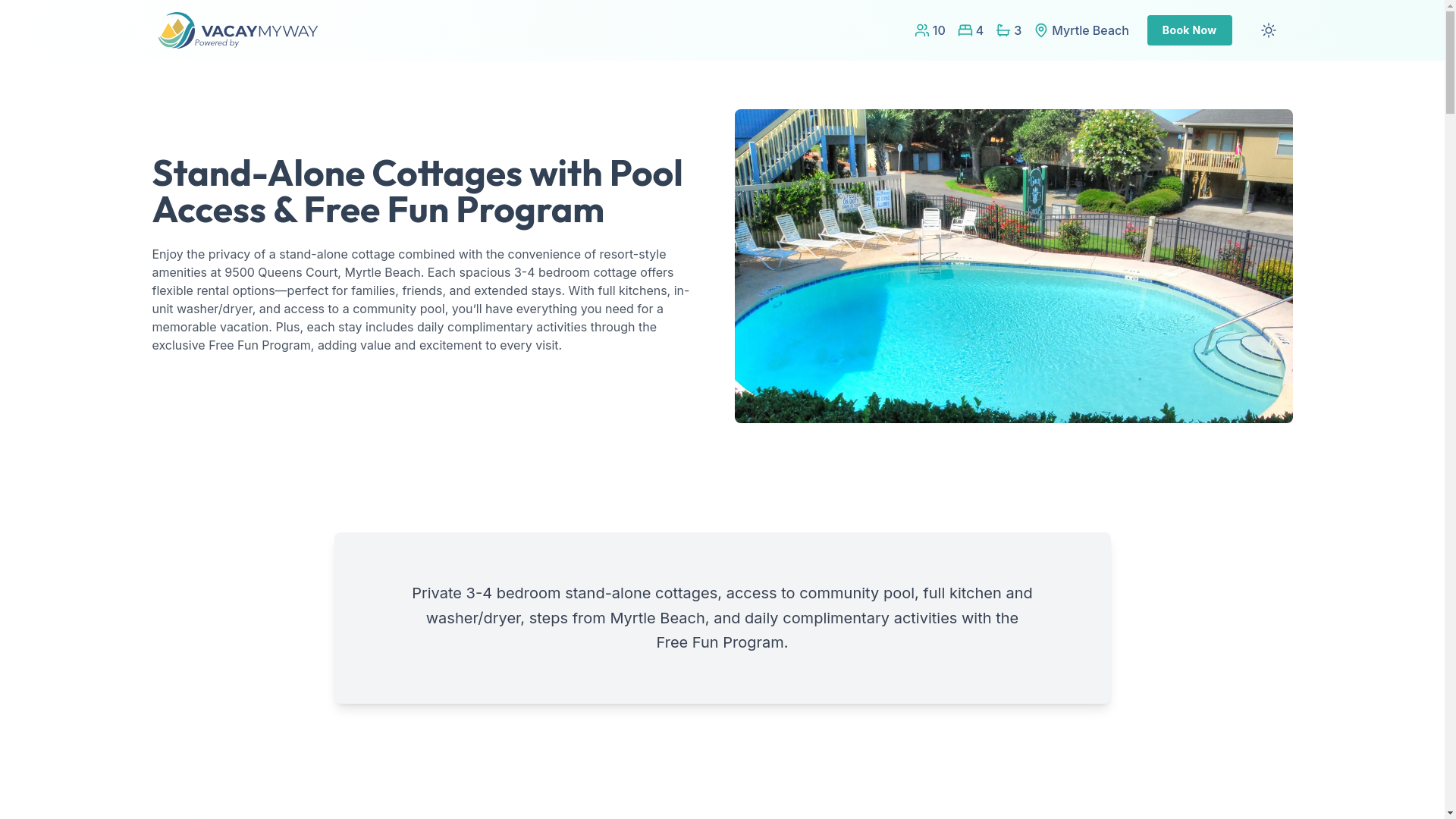website screenshot of https://strandcottages.house/