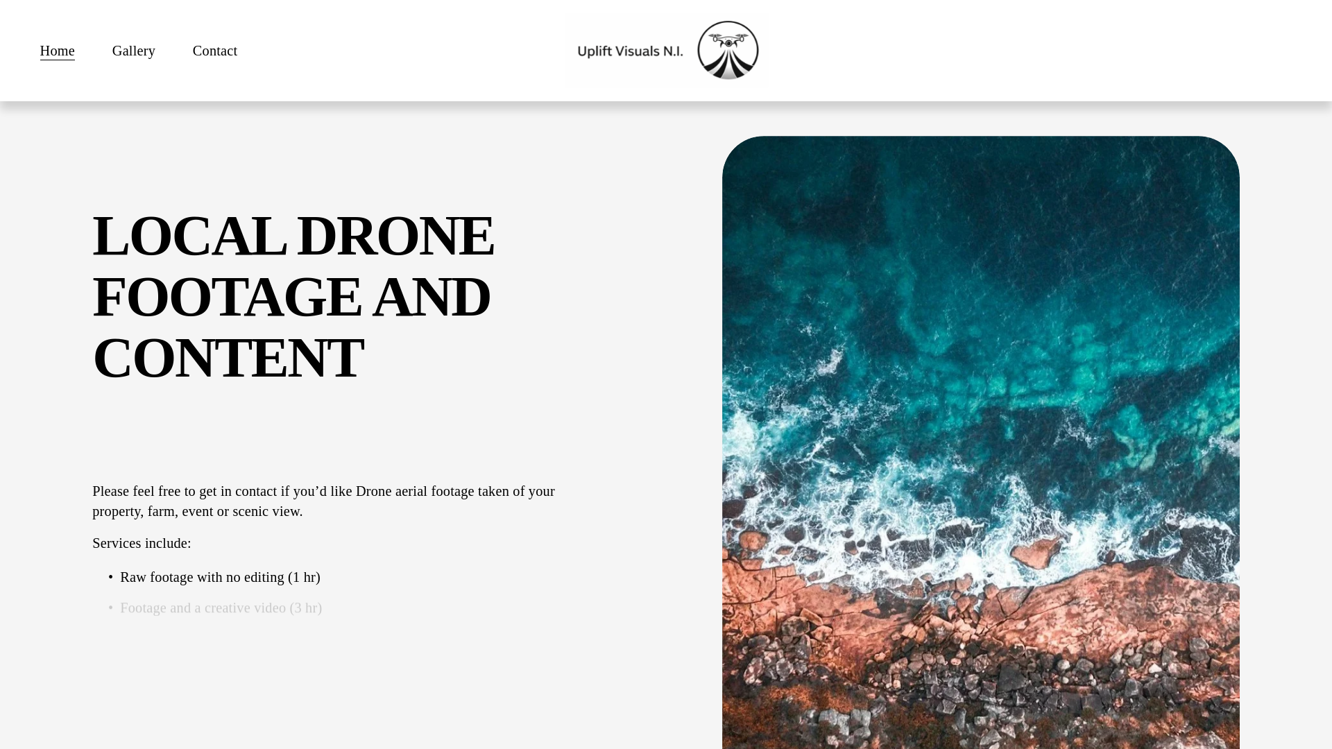 website screenshot of https://upliftvisualsni.co.uk/