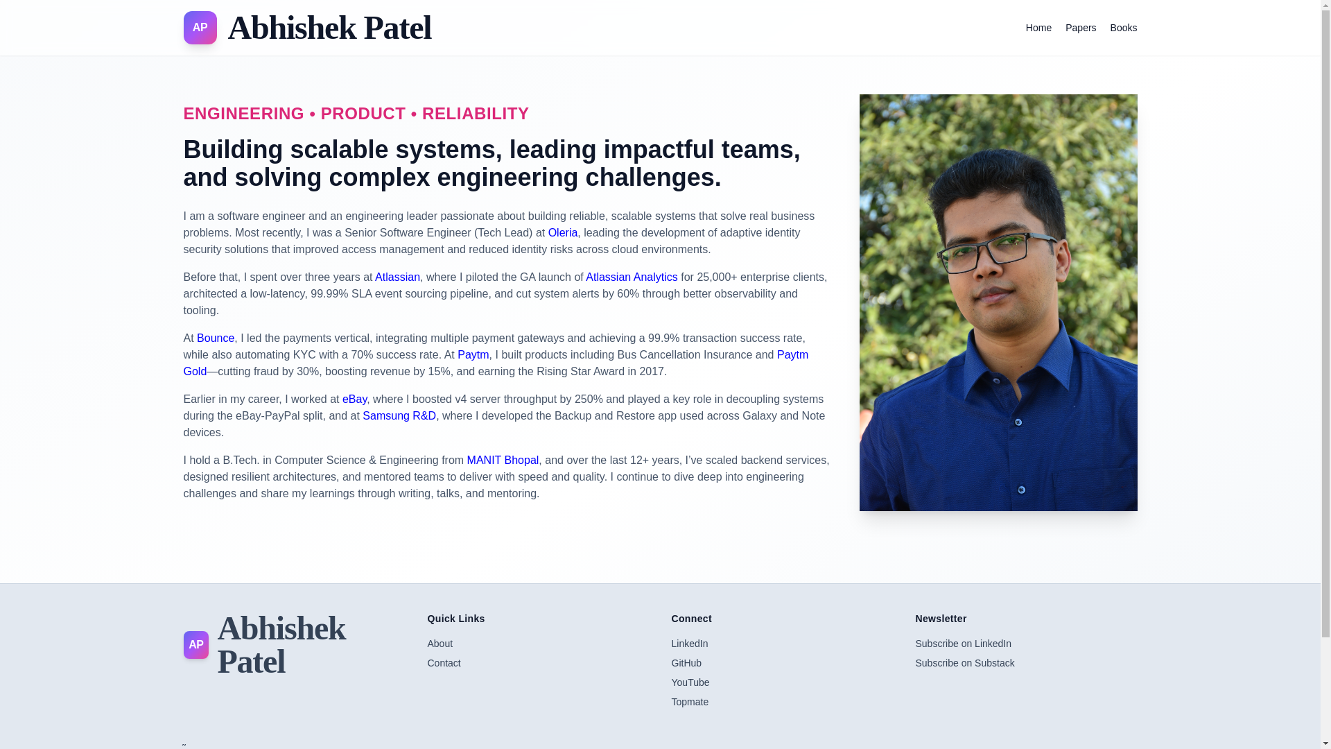 website screenshot of https://akpateltech.me/