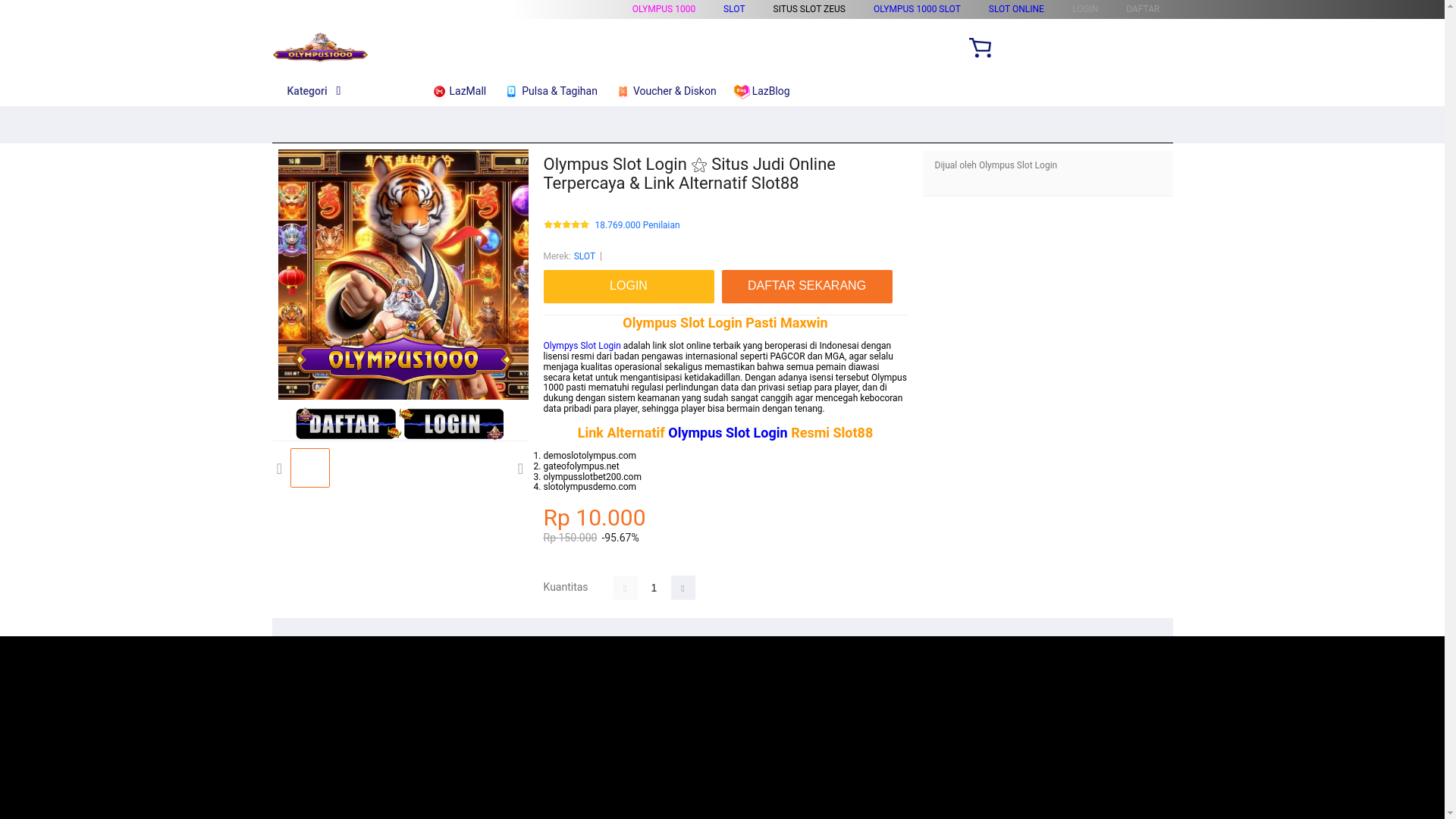 website screenshot of https://olympusslotlogin.net/