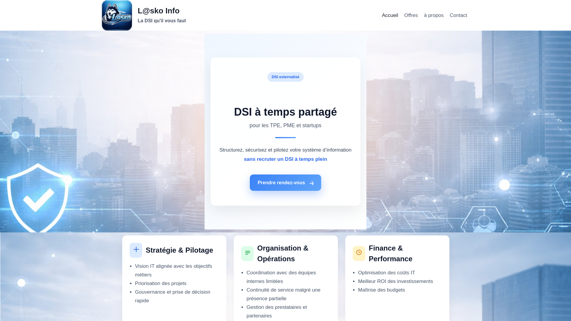 website screenshot of https://lasko-info.fr/