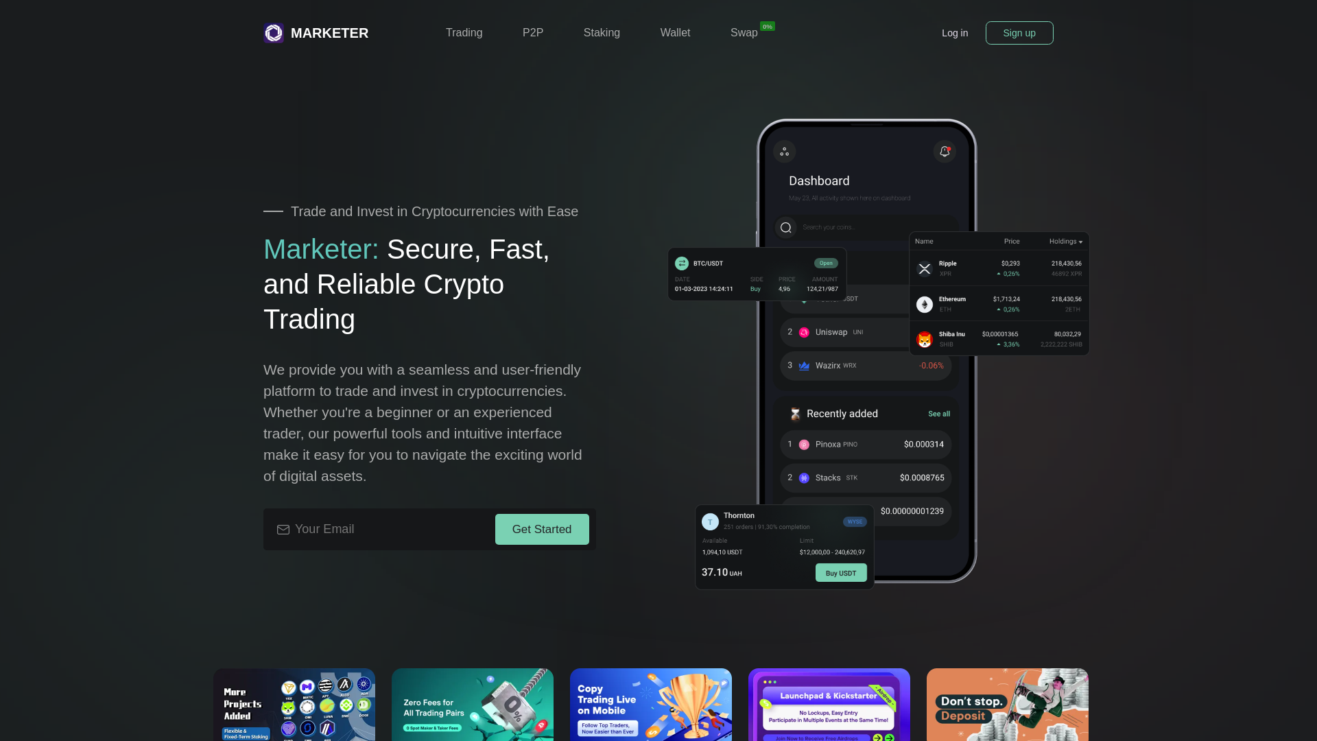 website screenshot of https://coinyala.com/