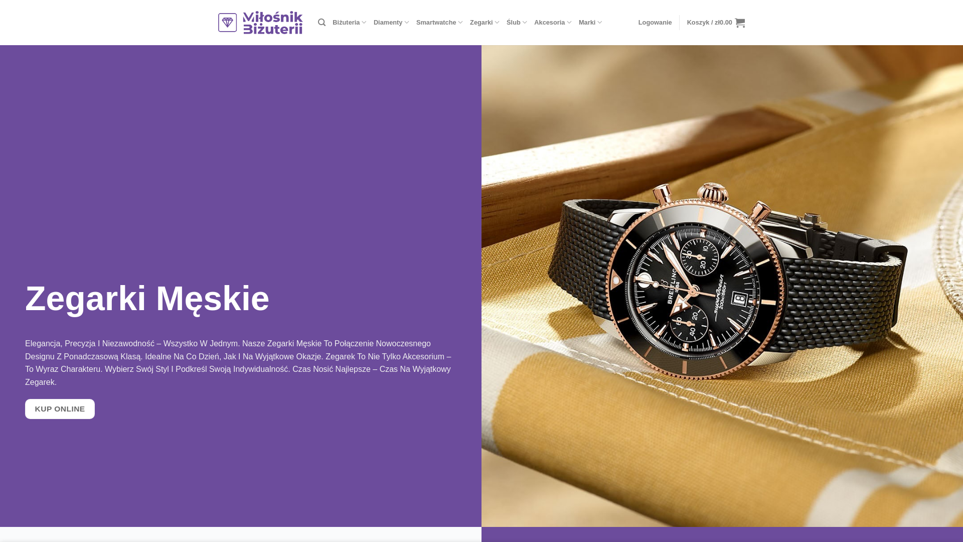 website screenshot of https://milosnikbizuterii.com