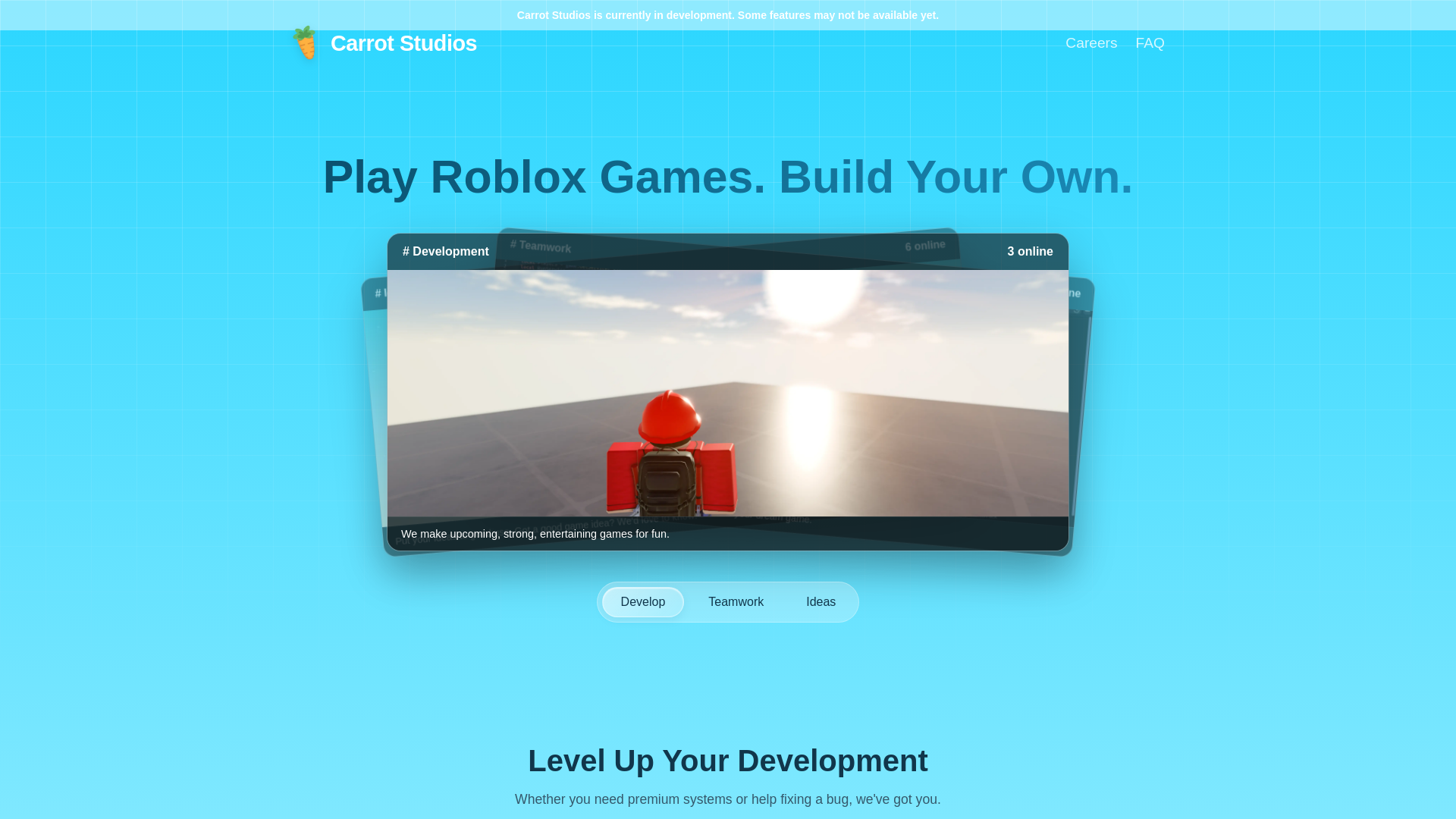 website screenshot of https://carrotstudios.xyz/