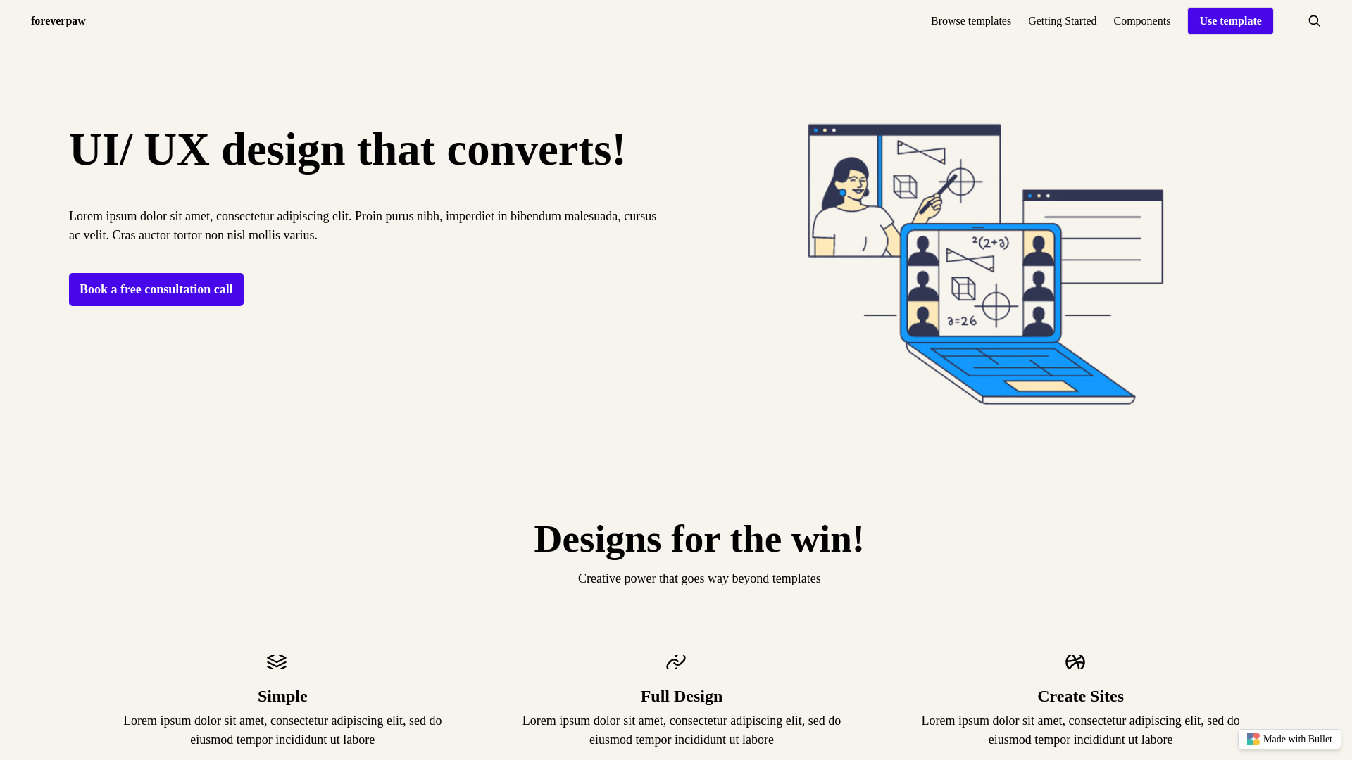 website screenshot of https://foreverpaw-bullet.pages.dev/