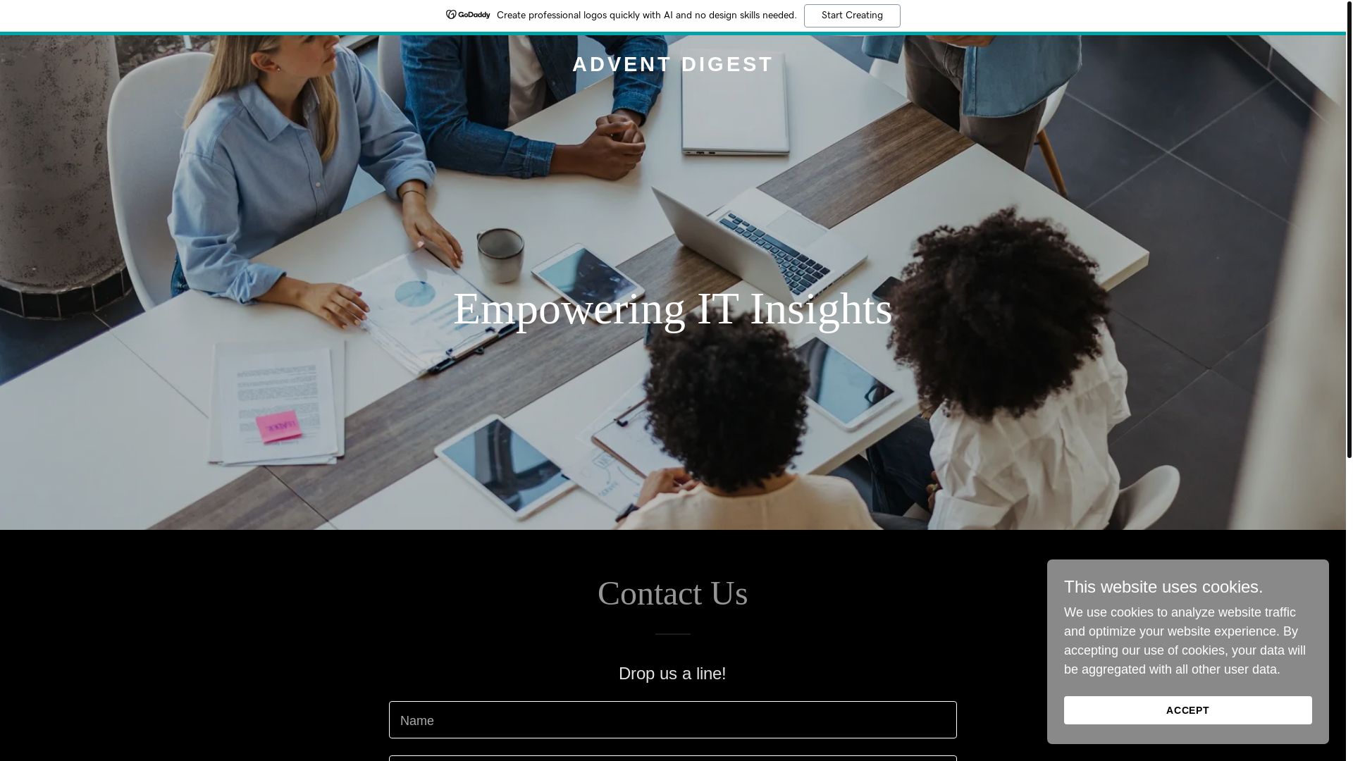 website screenshot of https://adventit.digital/