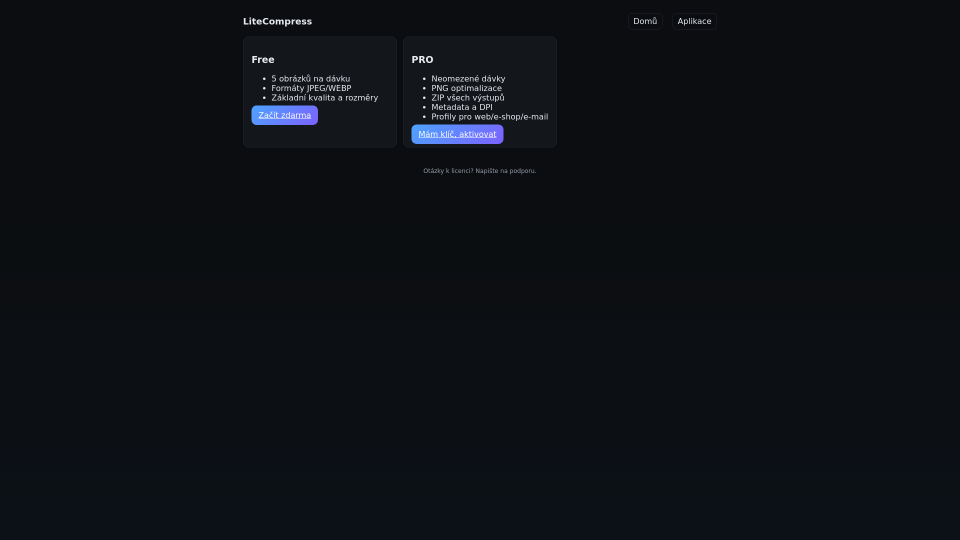 website screenshot of https://litecompress.store/