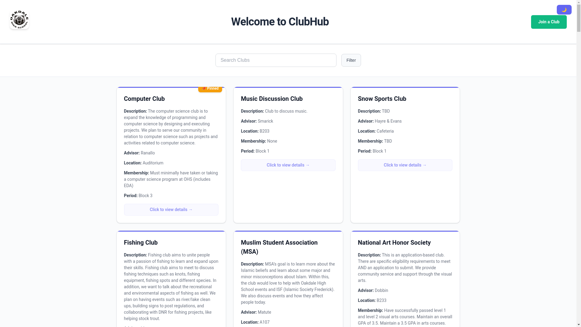 website screenshot of https://bearsclubs.com/