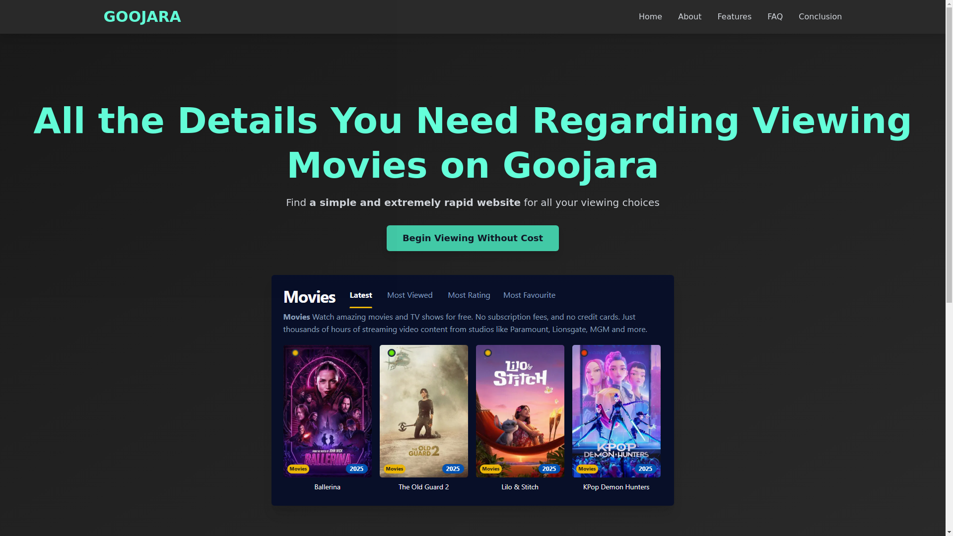 website screenshot of https://goojara-ftza.pages.dev/