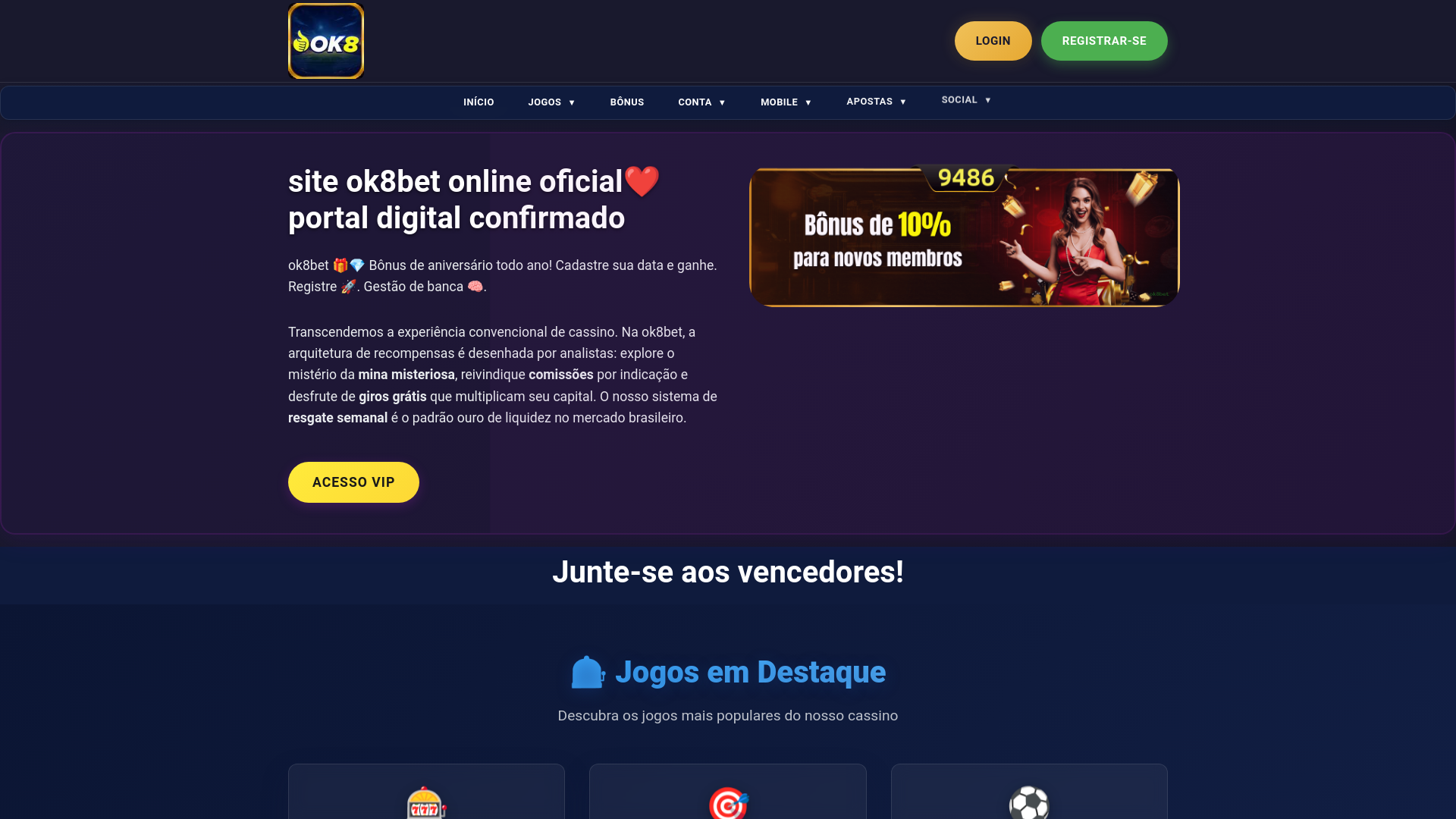 website screenshot of https://ok8betsl.com/