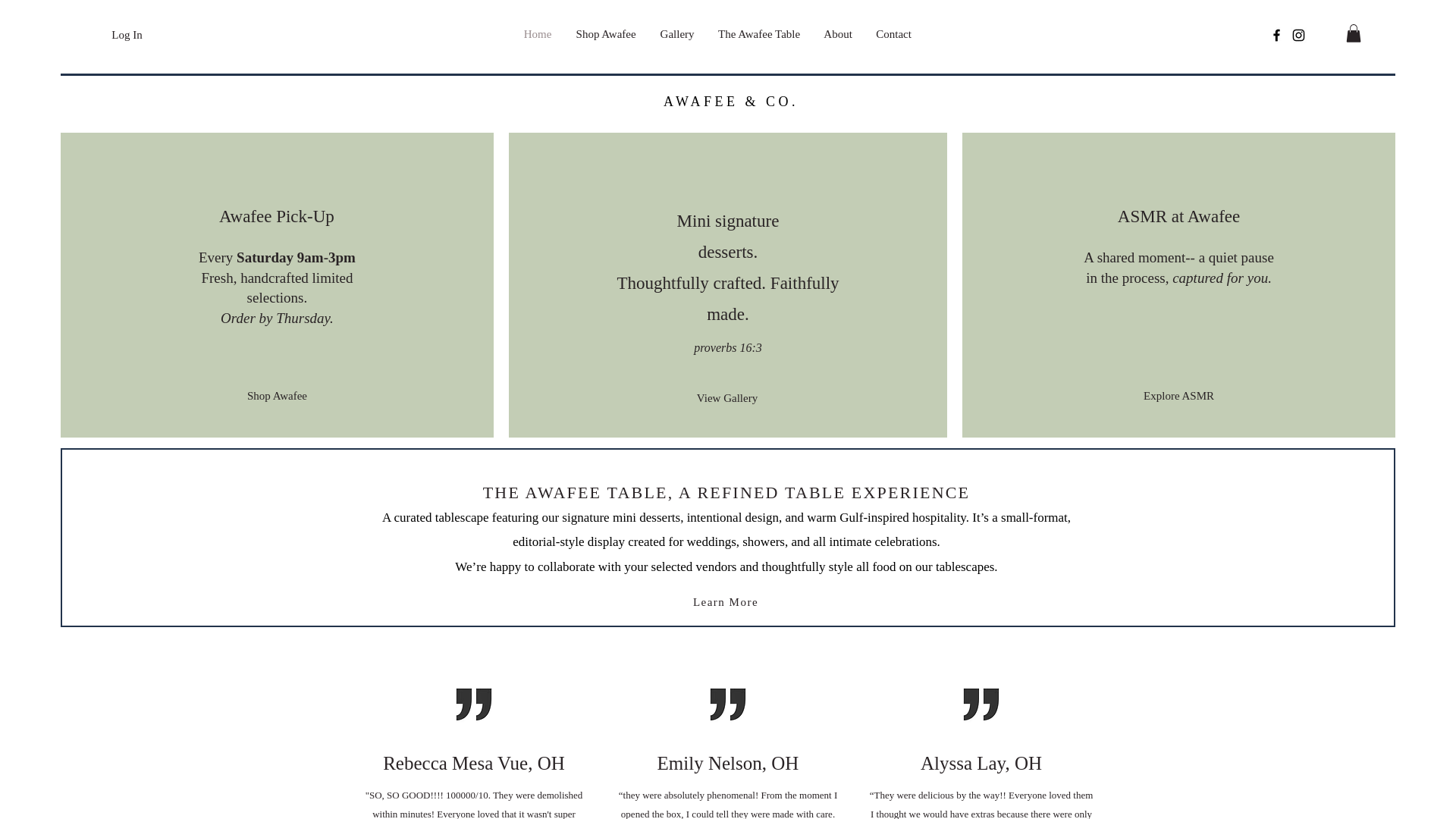 website screenshot of https://awafeeco.com/