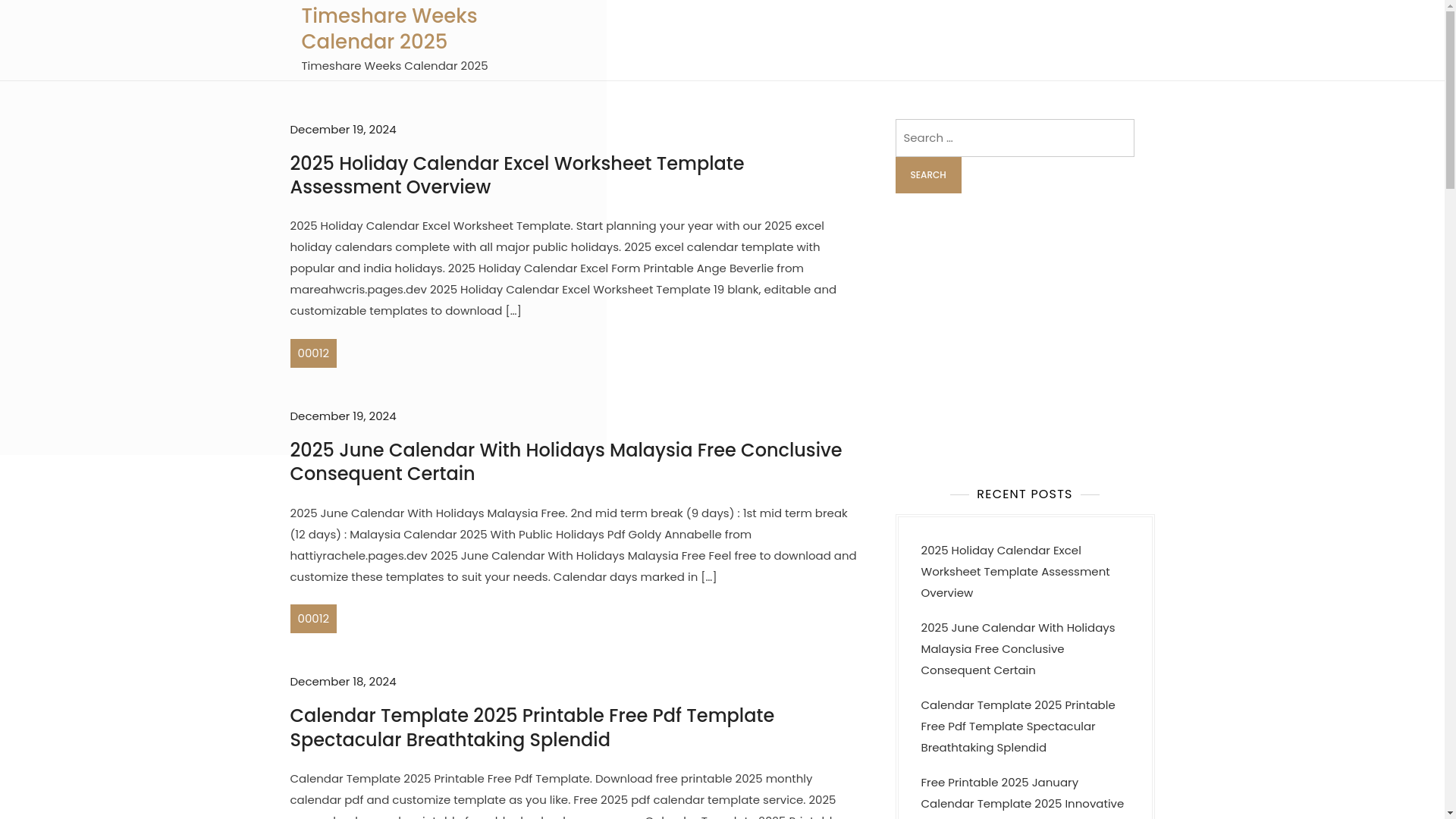 website screenshot of https://calendar2025template.pages.dev/