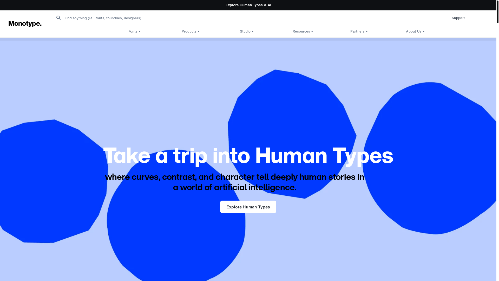website screenshot of https://www.monotype.com/