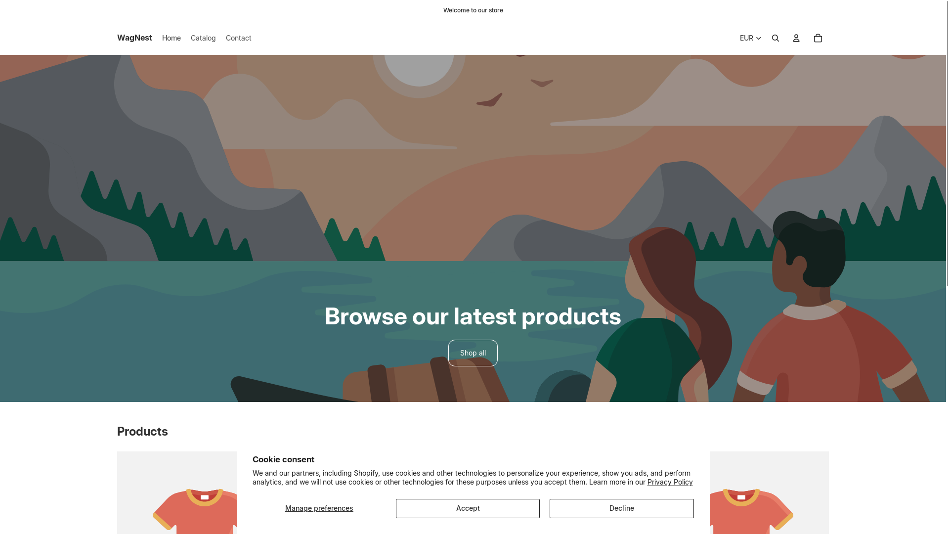 website screenshot of https://wagnest.co/