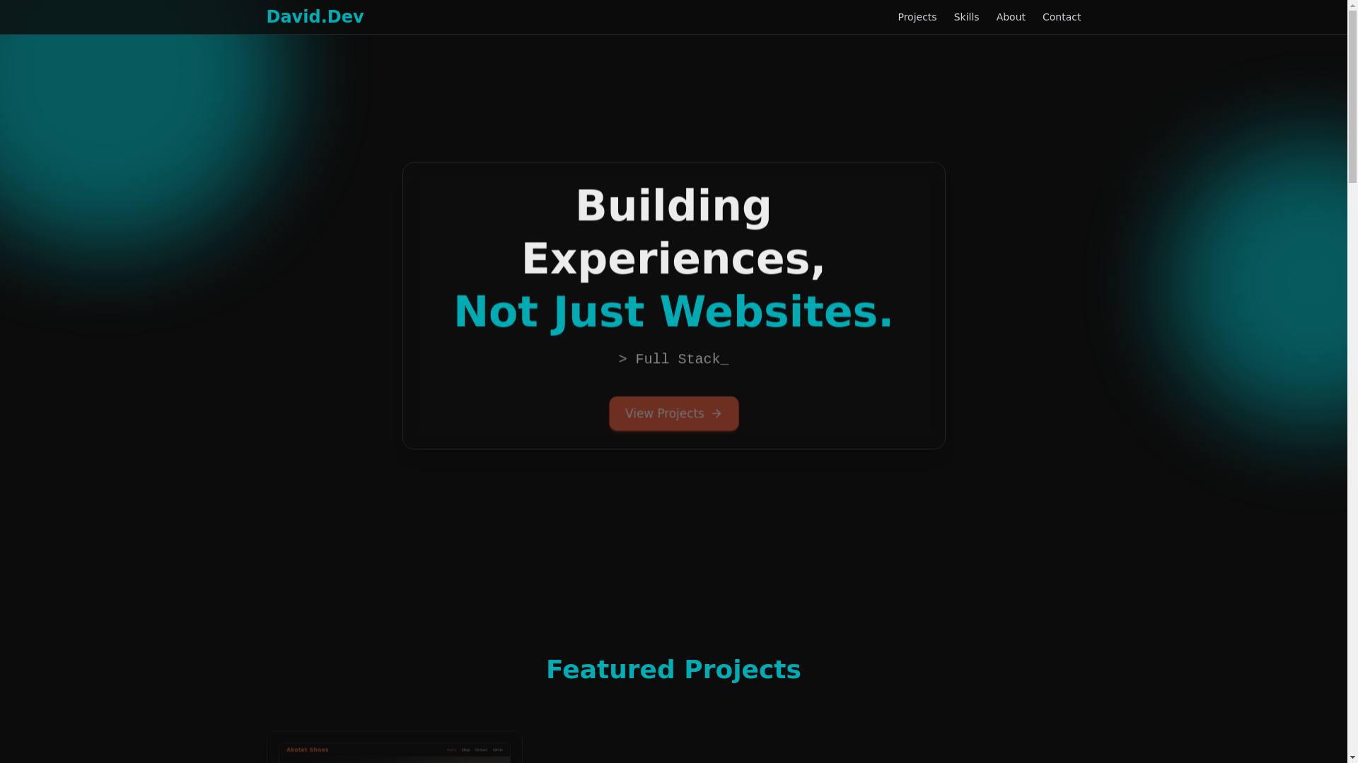 website screenshot of https://daviddeveloper.site/