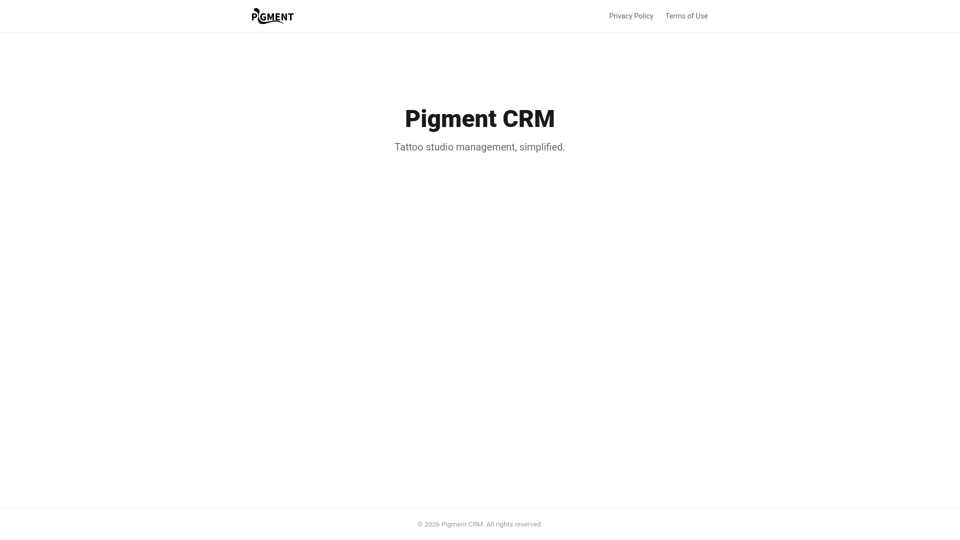 website screenshot of https://pigmentcrm.com