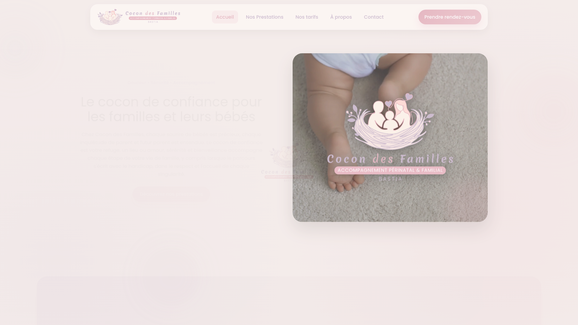 website screenshot of https://cocondesfamilles.fr