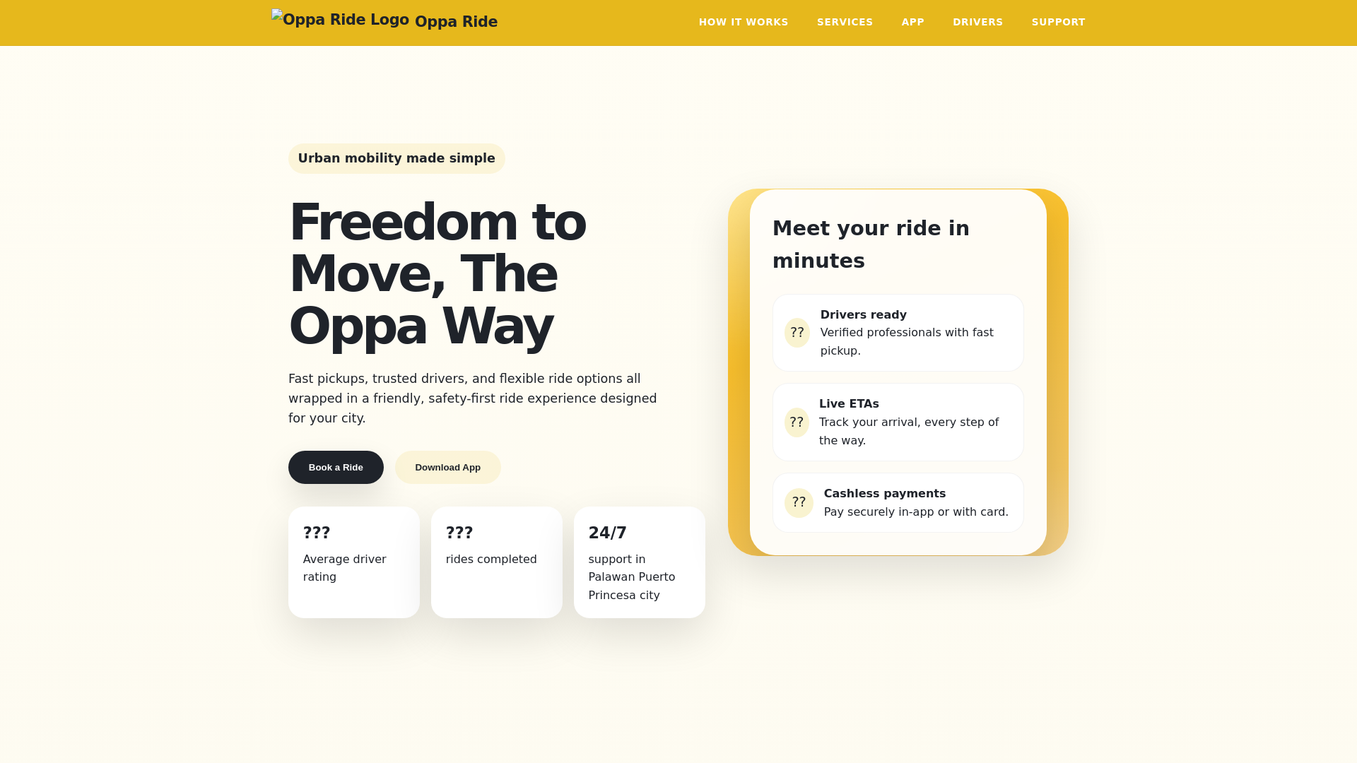 website screenshot of https://opparide.ph/