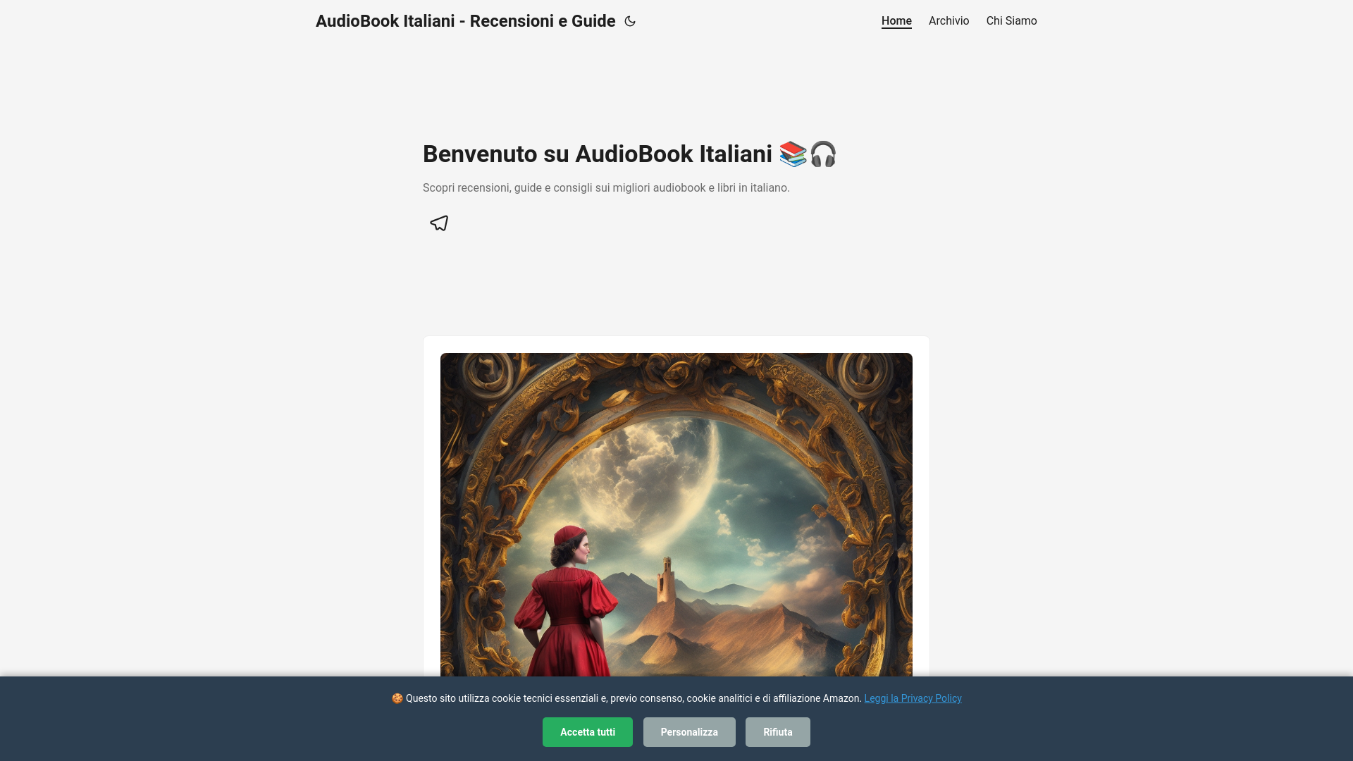 website screenshot of https://audiobookitaliani.com/