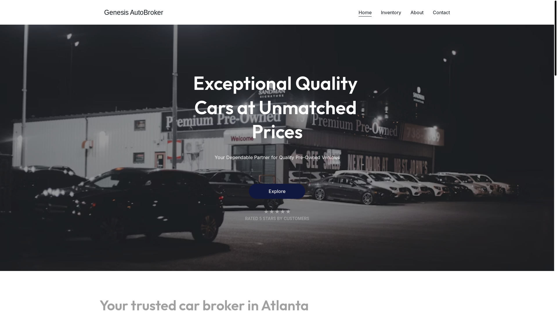 website screenshot of https://thegenesisautobroker.com/