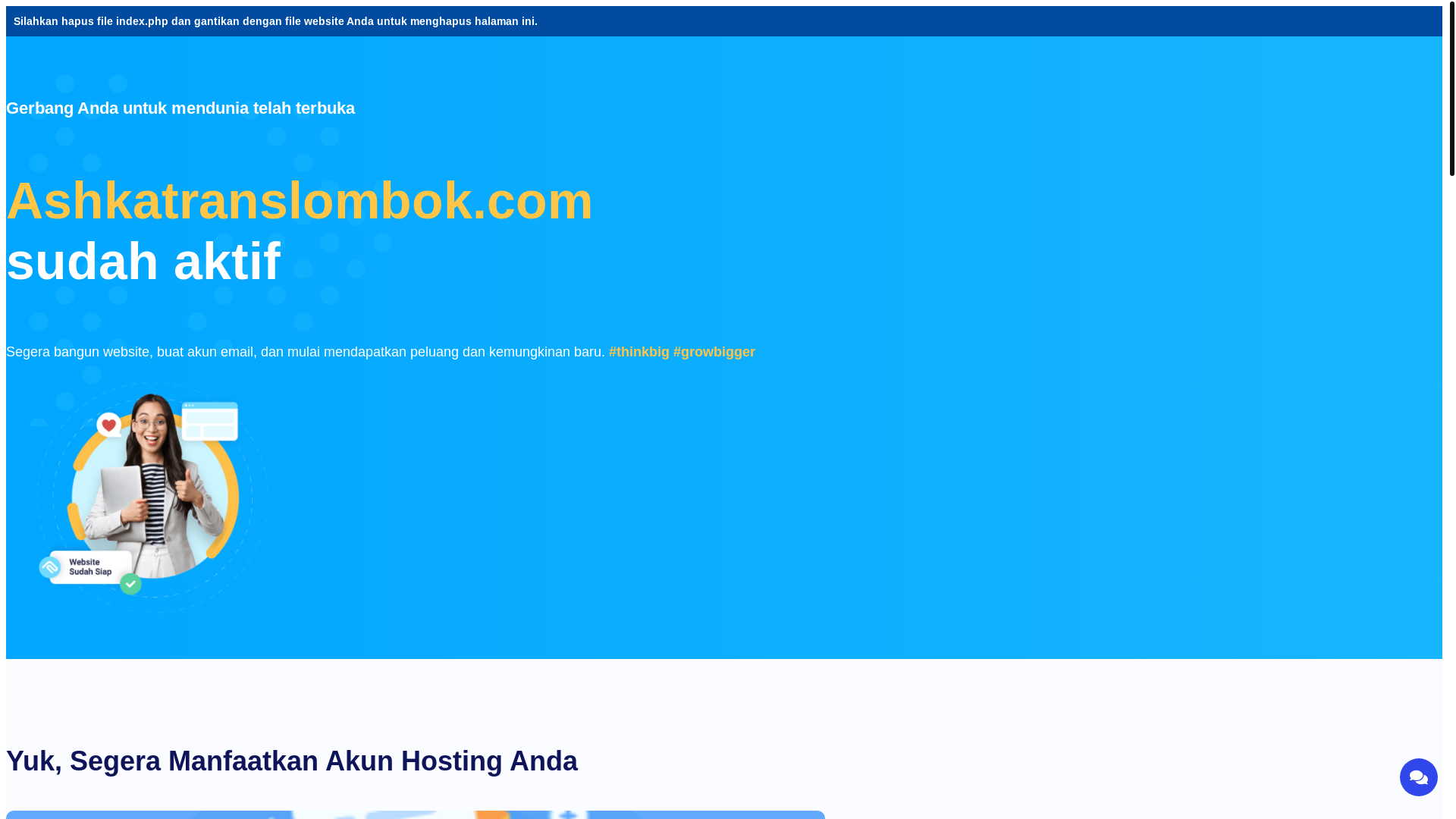 website screenshot of https://ashkatranslombok.com/