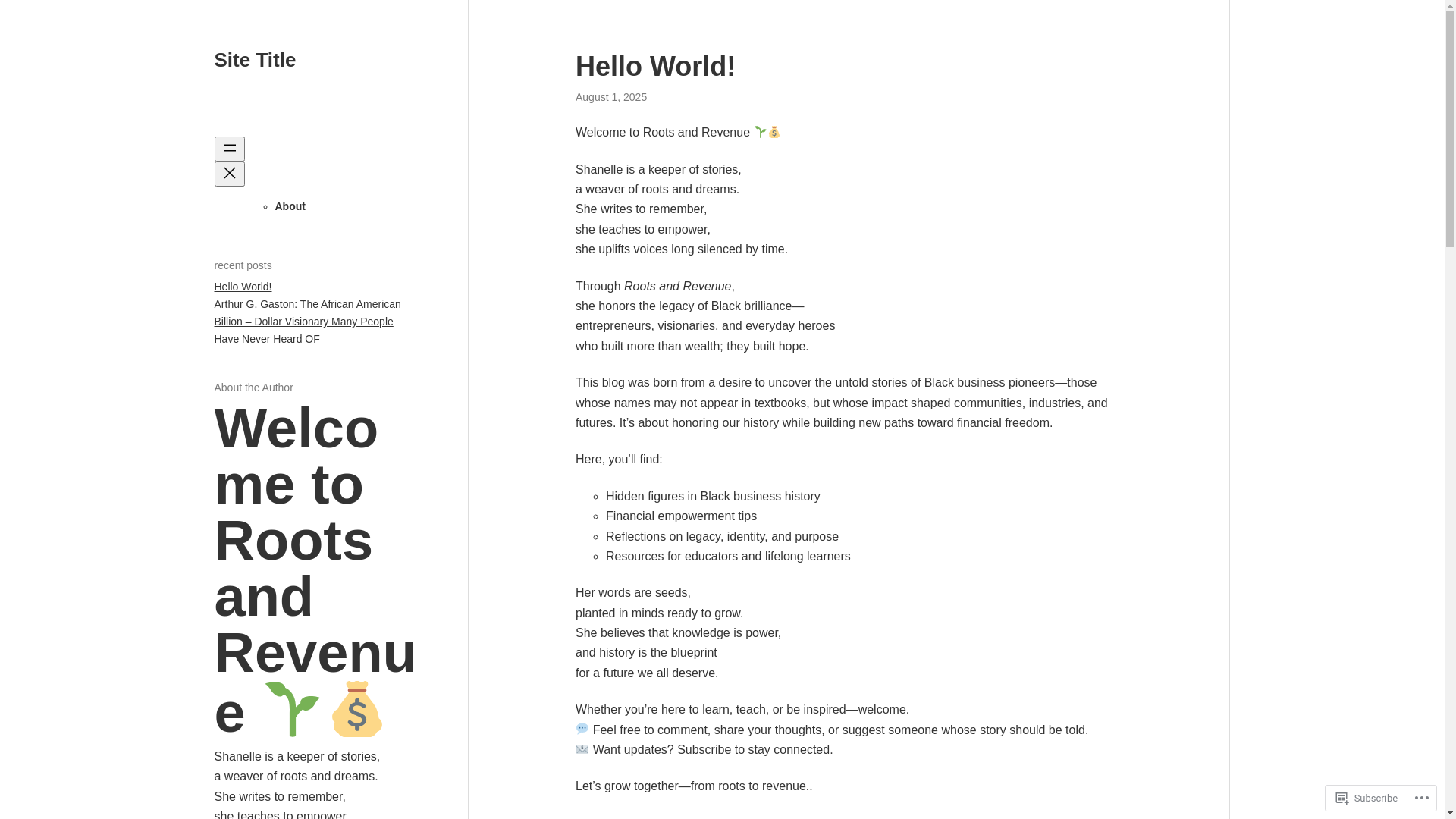 website screenshot of https://rootsandrevenue.blog/
