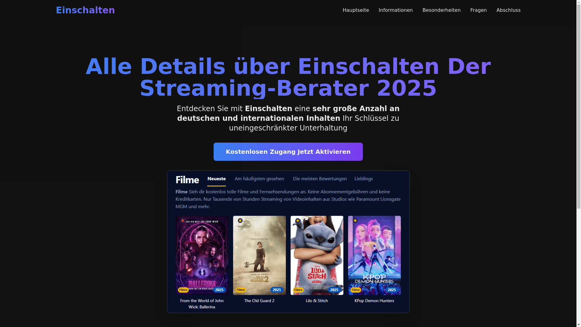 website screenshot of https://einschalten-1tq0.pages.dev/