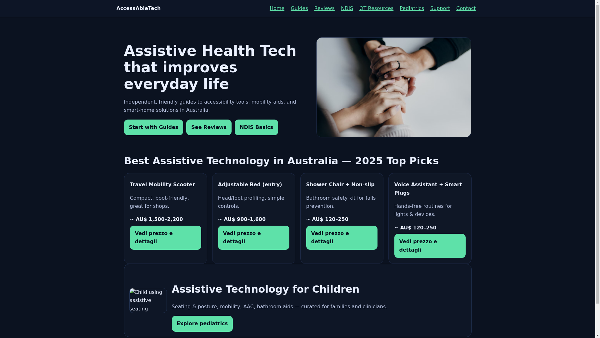 website screenshot of https://accessabletech.com.au/