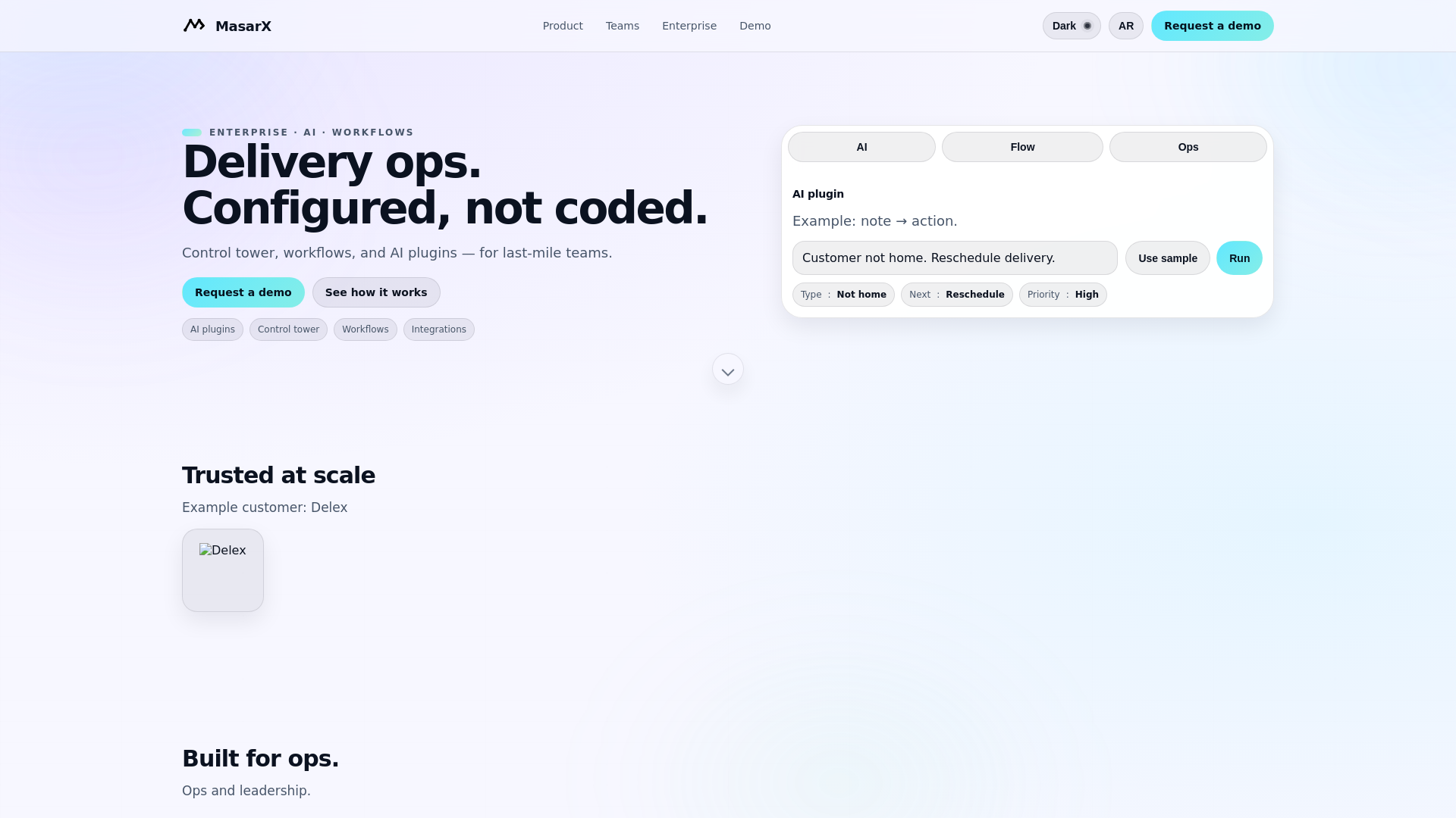 website screenshot of https://masarx-landing-production.pages.dev/