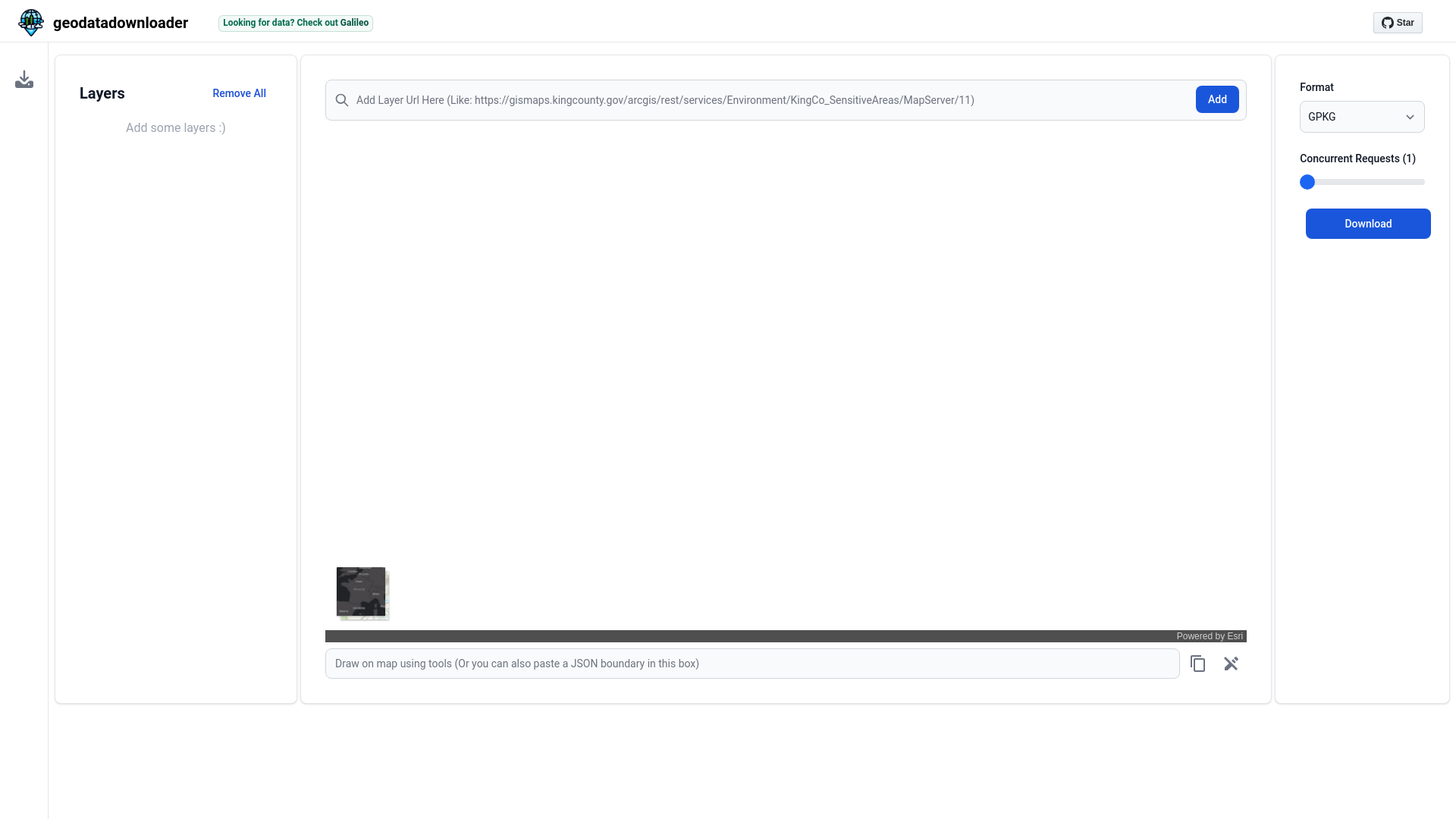 website screenshot of https://geodatadownloader.pages.dev/