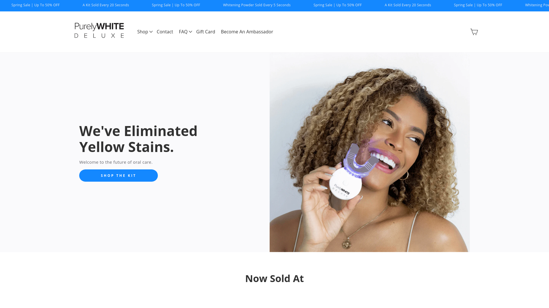 website screenshot of https://purelywhitedeluxe.com/