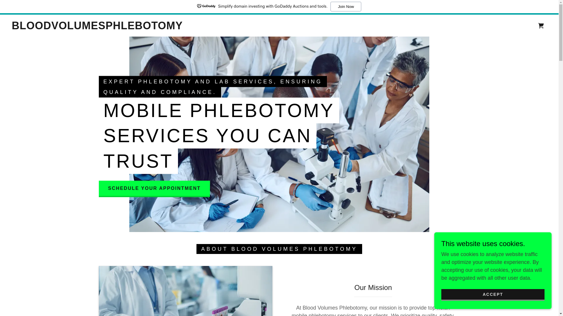 website screenshot of https://bloodvolumesphlebotomy.com/