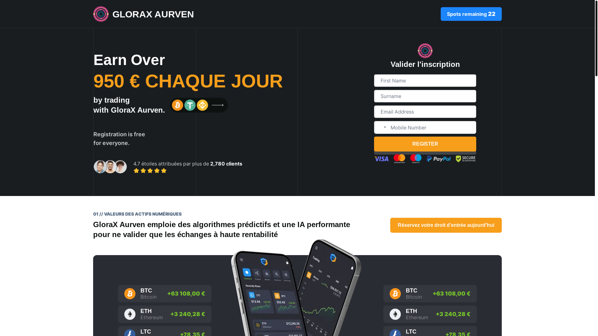 website screenshot of https://glorax-aurven.fr/