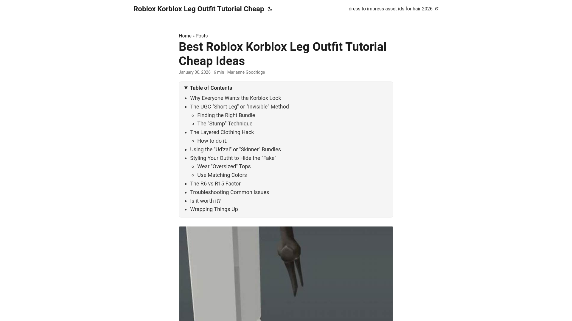 website screenshot of https://roblox-korblox-leg-outfit-tutorial-cheap.pages.dev/