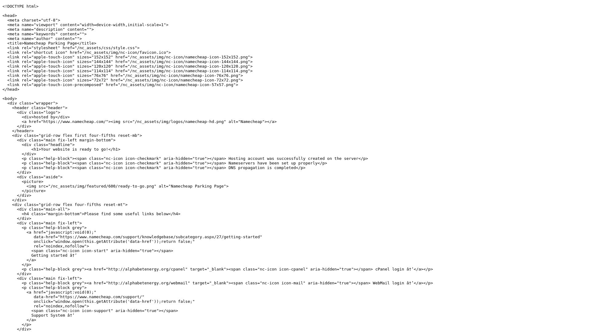 website screenshot of https://alphabetenergy.org
