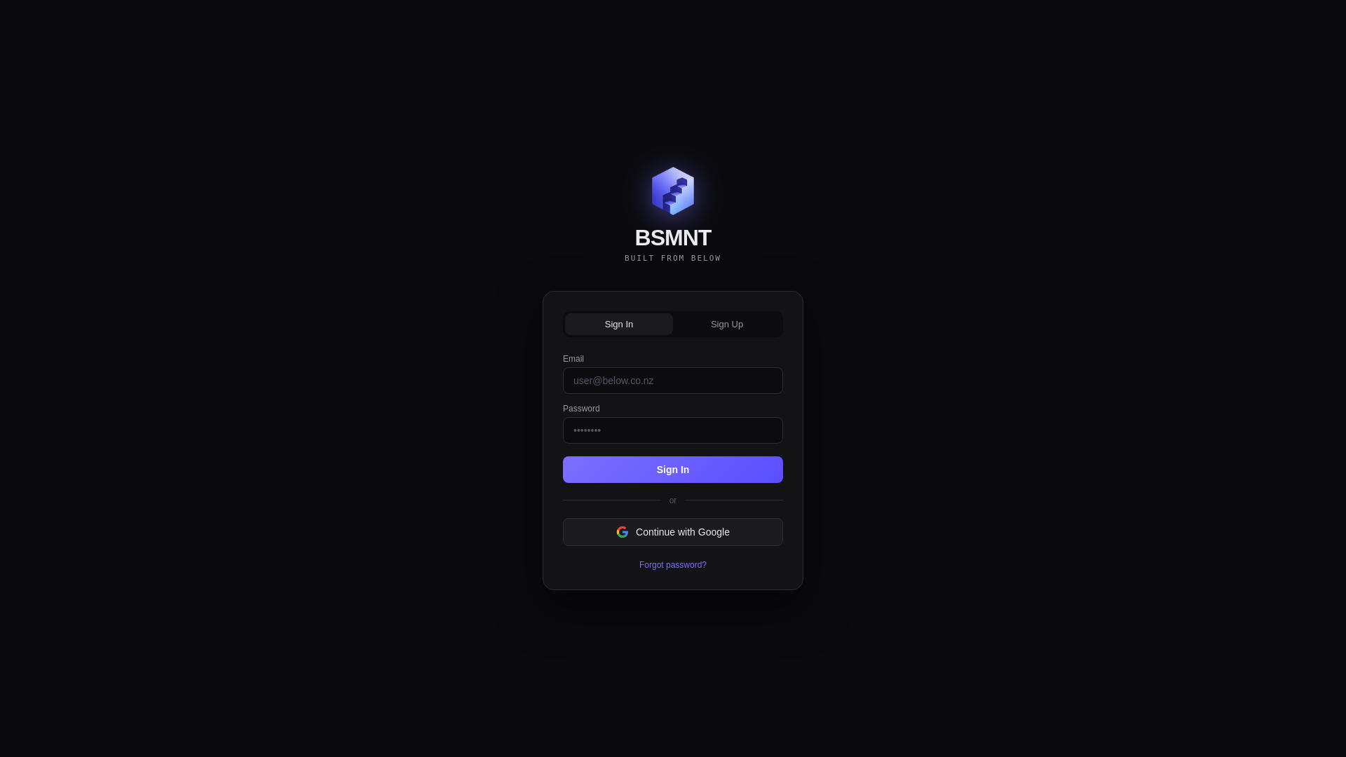 website screenshot of https://bsmnt.co.nz/