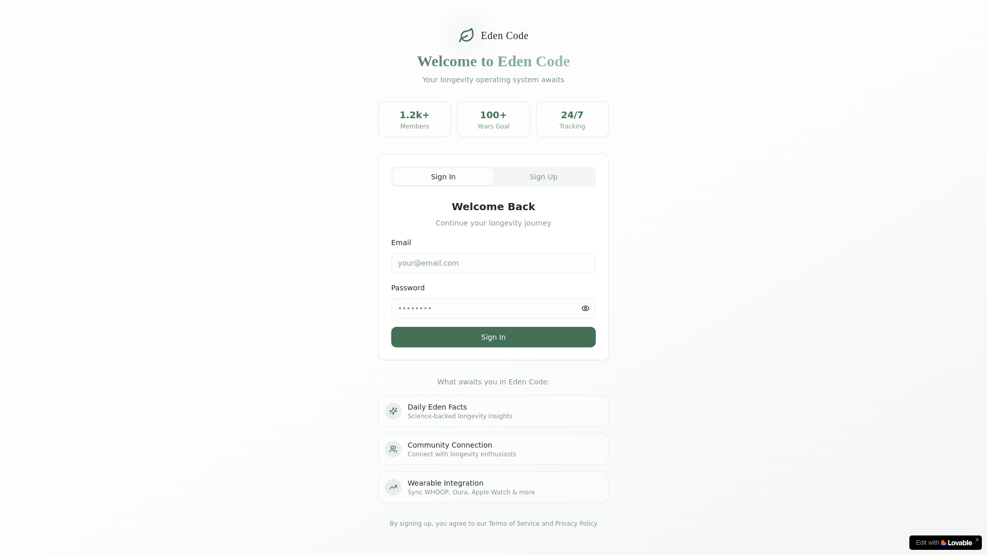 website screenshot of https://eden-code.com/